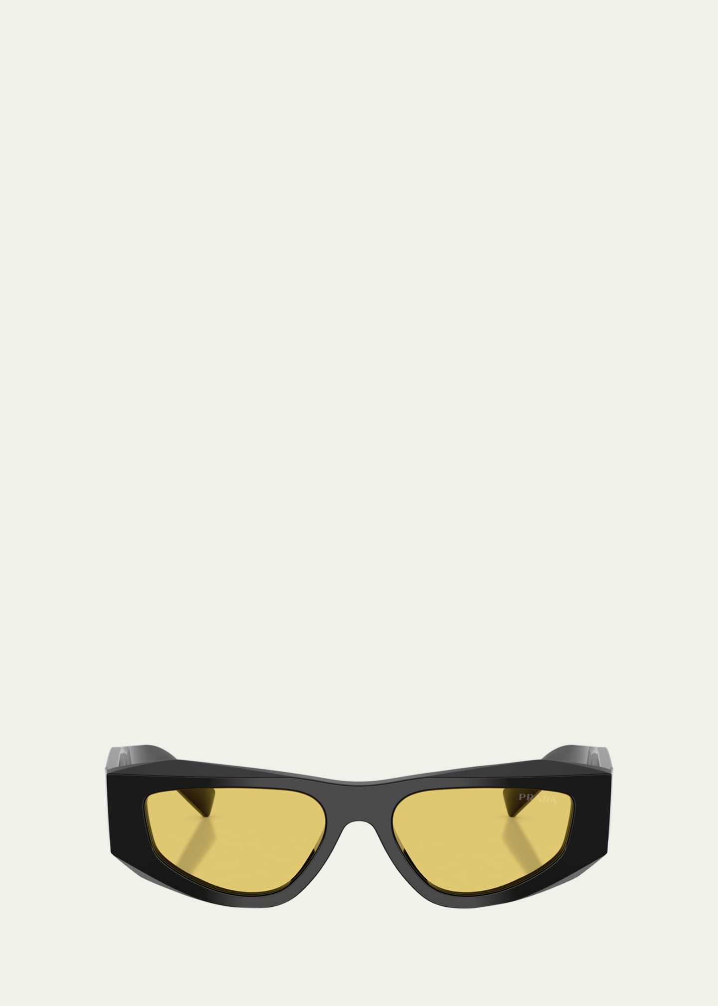 Prada Men's 0PR B19SF Acetate Rectangle Sunglasses Image 1 of 3