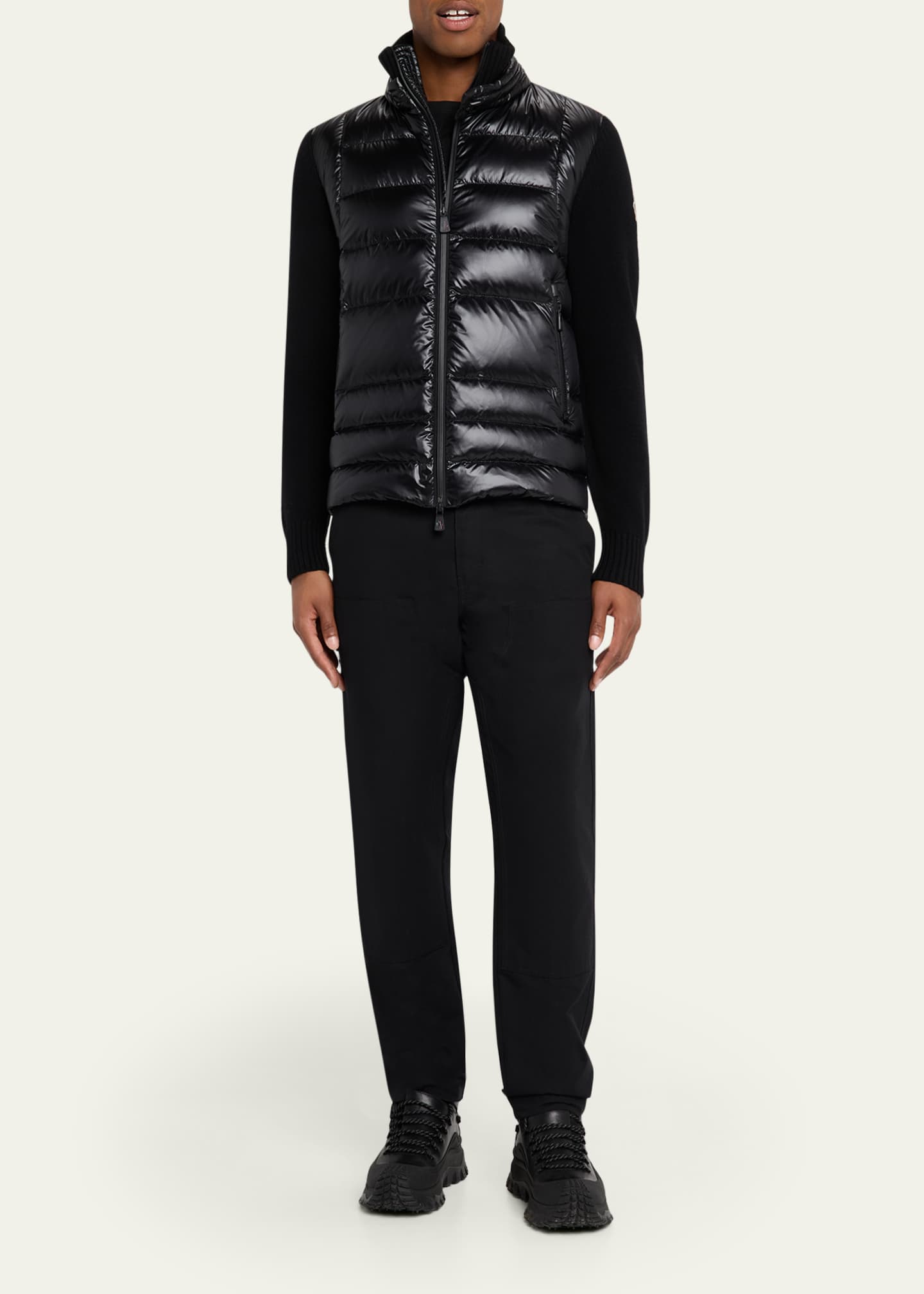 Moncler Grenoble Men's Grenoble Padded Wool Zip-Up Cardigan