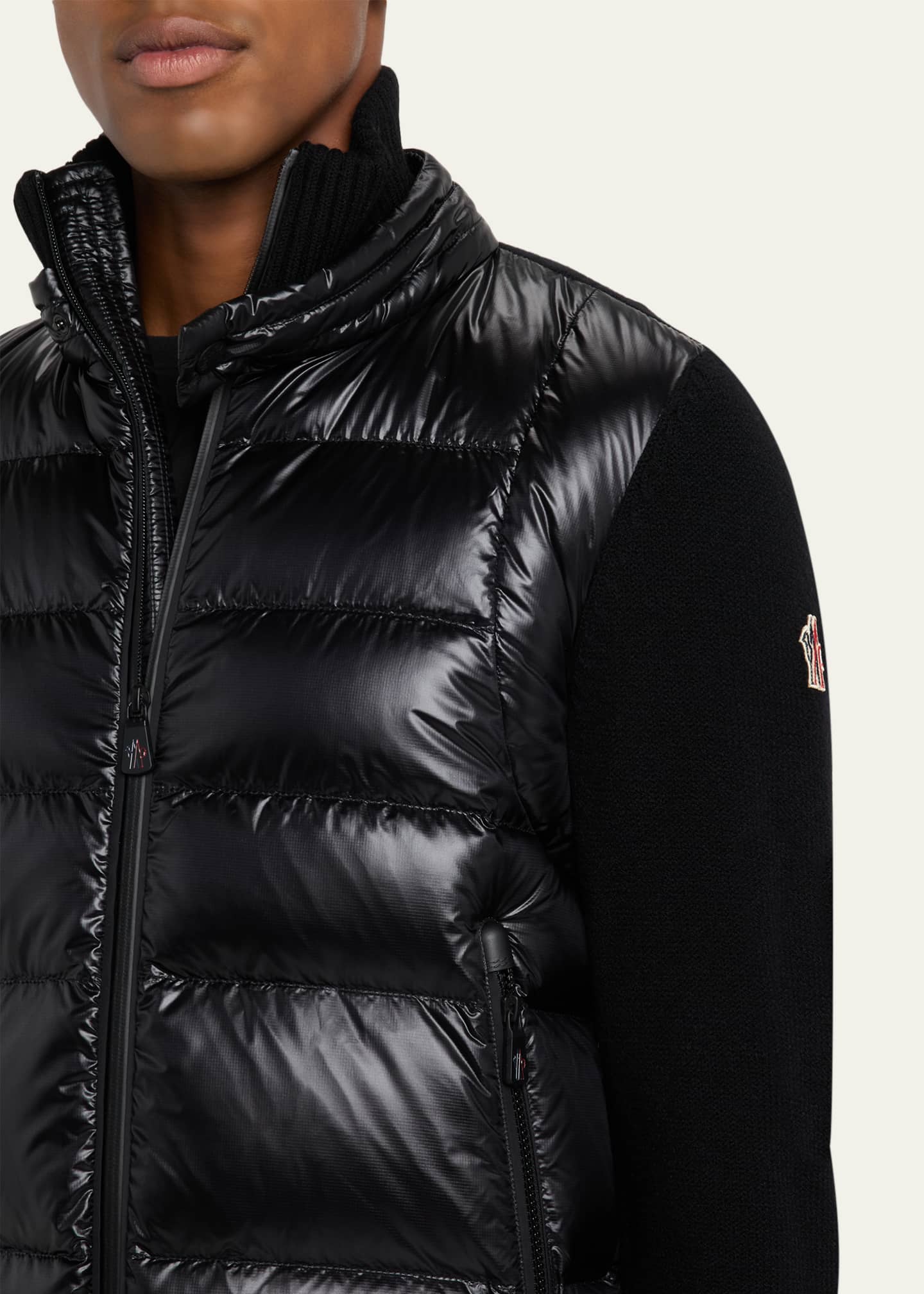 Moncler Grenoble Men's Grenoble Padded Wool Zip-Up Cardigan