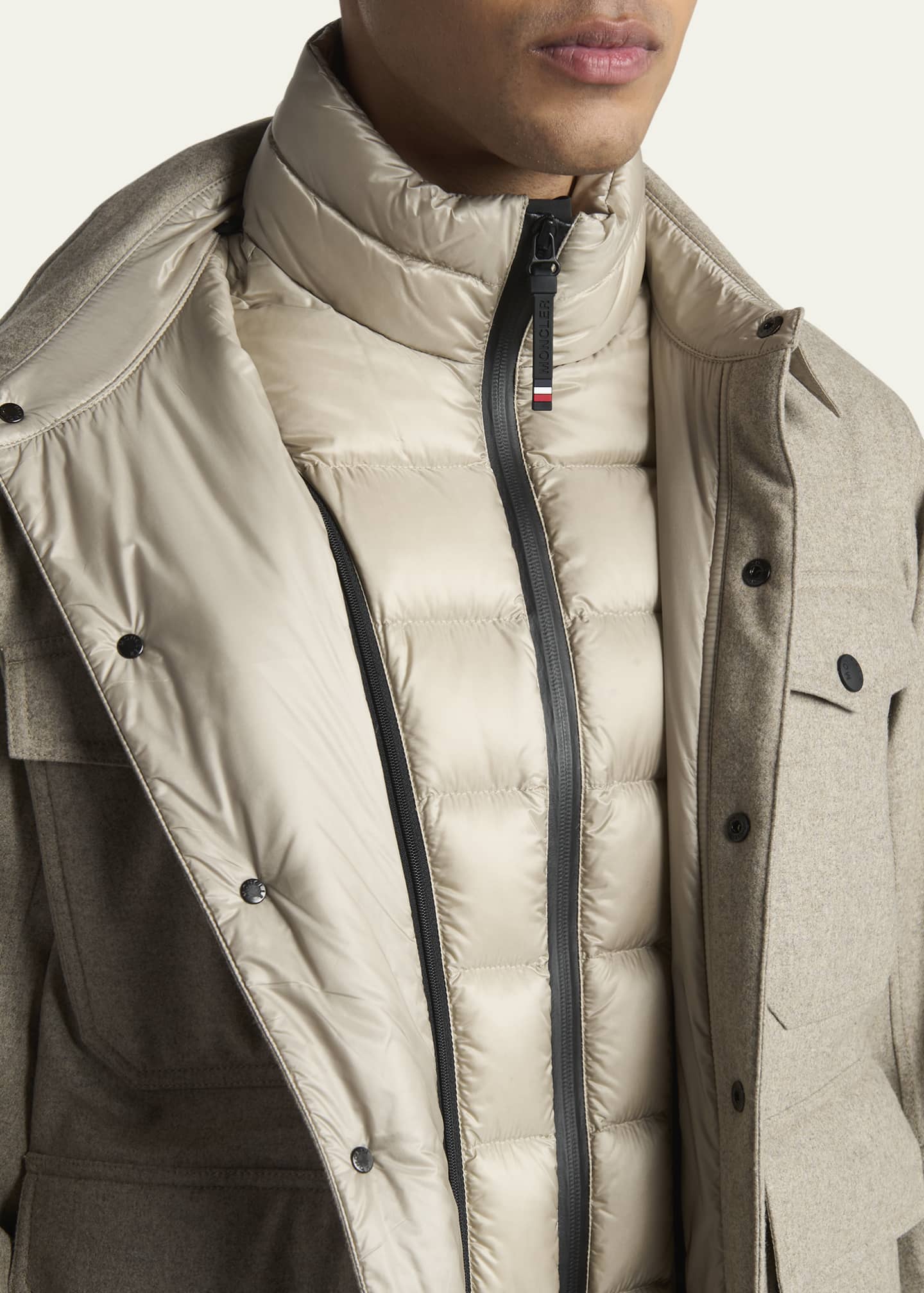 Moncler Grenoble Men's Antuco Wool Tech Flannel Shirt Jacket