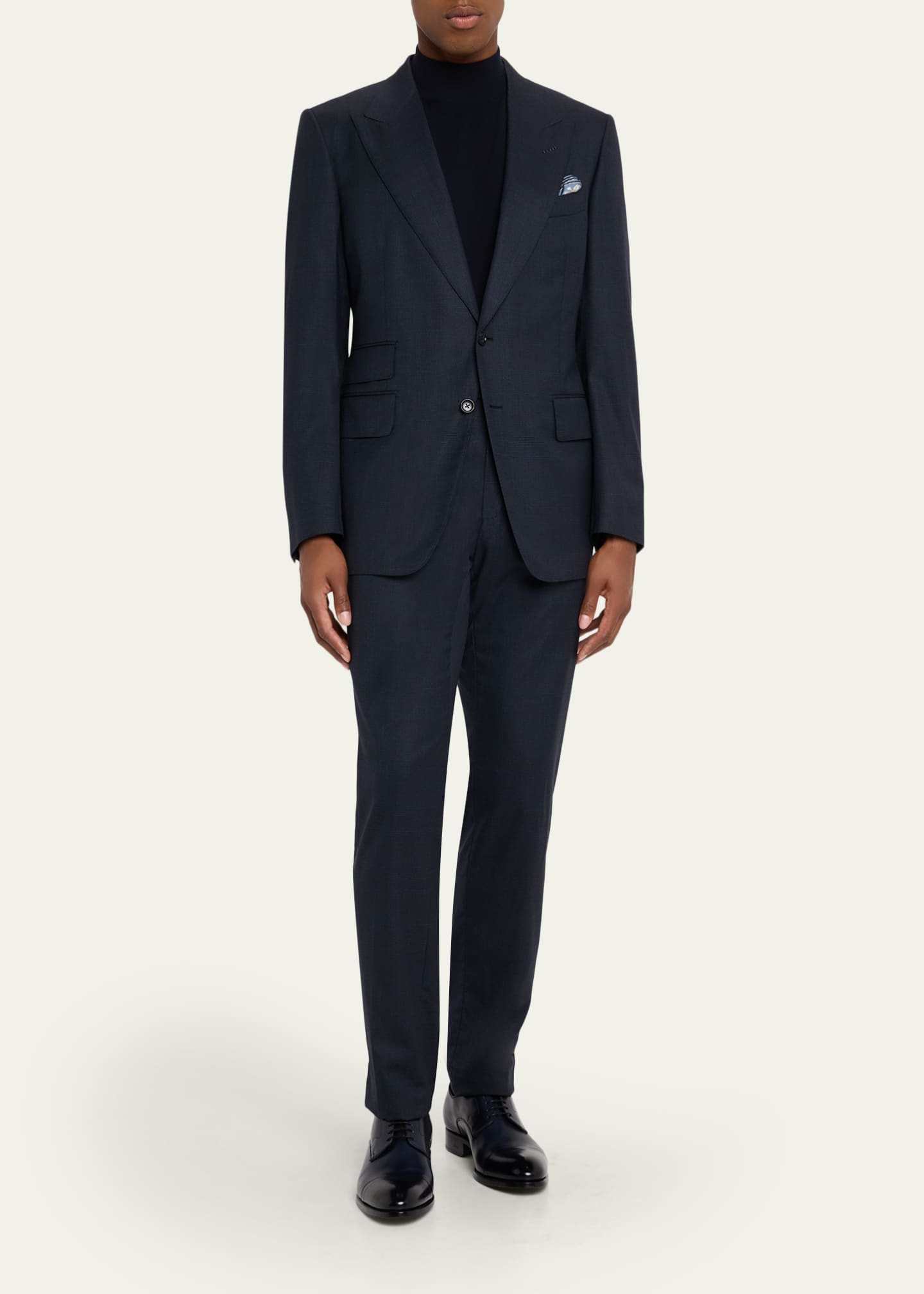 Brioni Men's Milano Leather Cap-Toe Derby Shoes Image 3 of 6