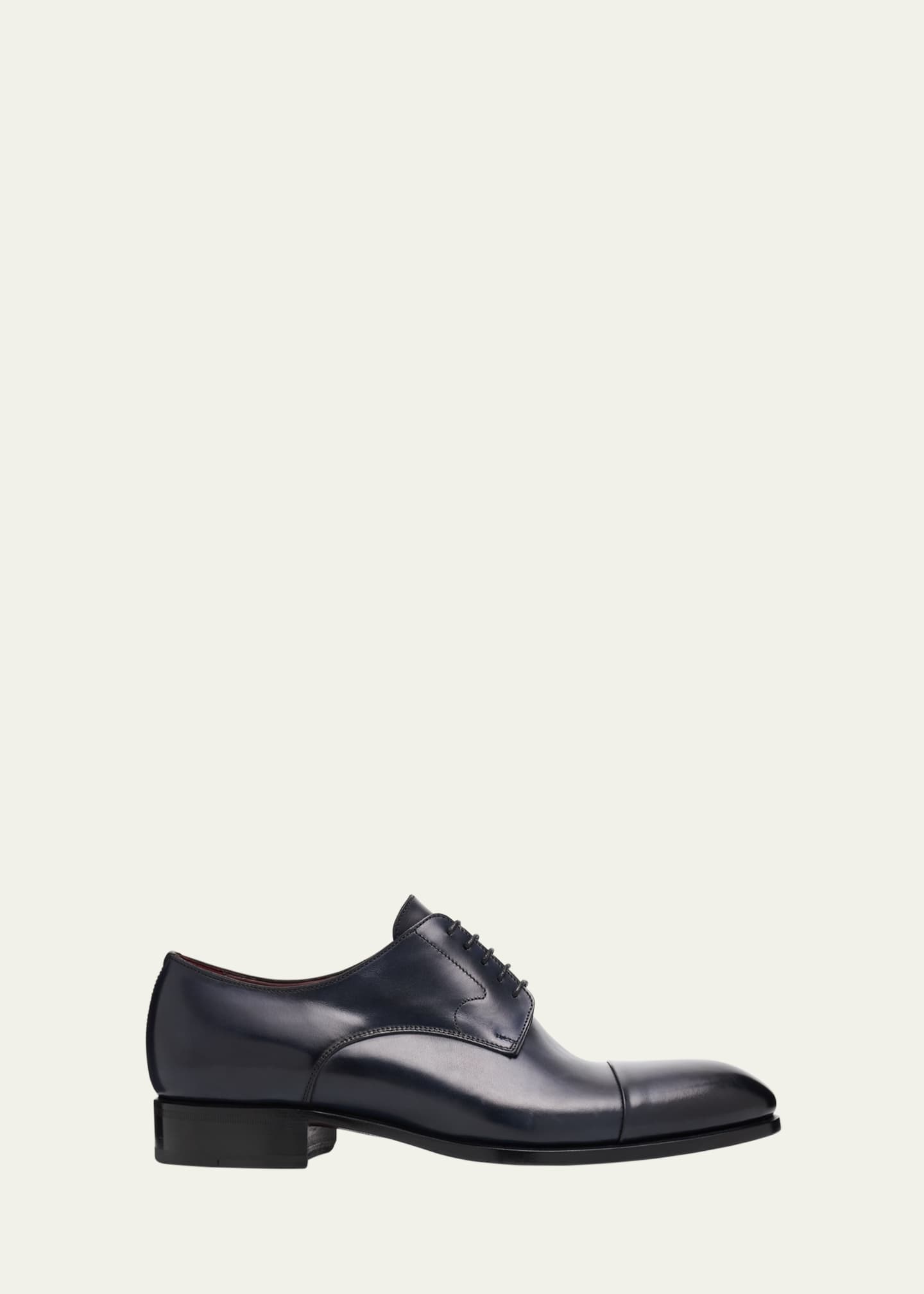 Brioni Men's Milano Leather Cap-Toe Derby Shoes Image 1 of 6