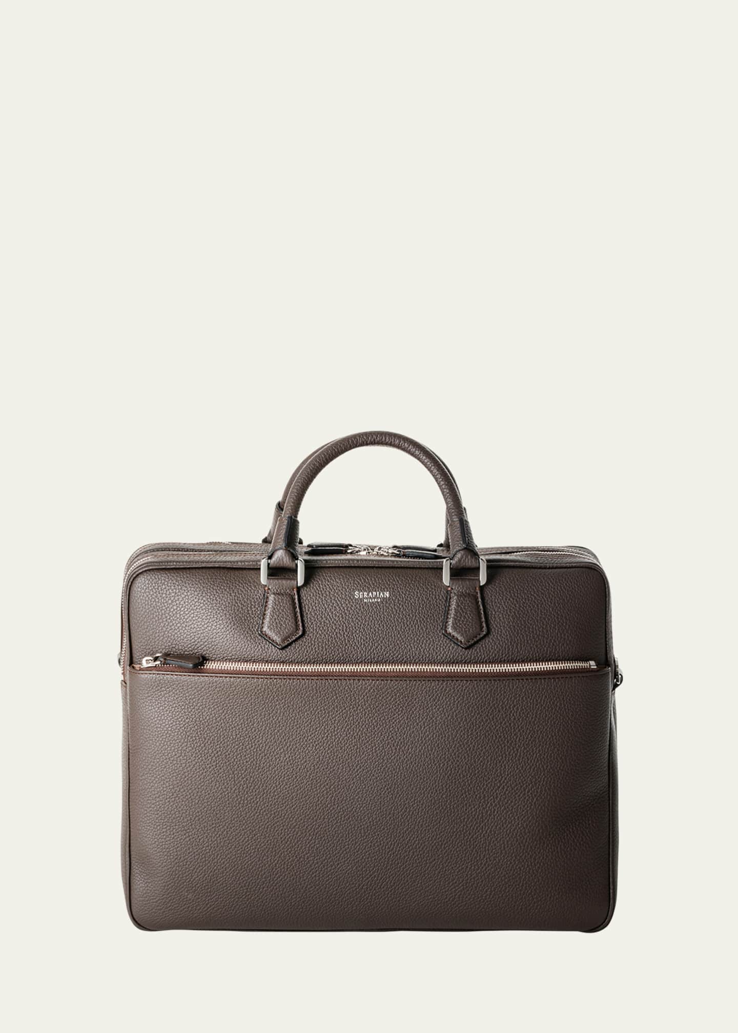 Serapian Men's Cachemire Leather Briefcase Image 1 of 3