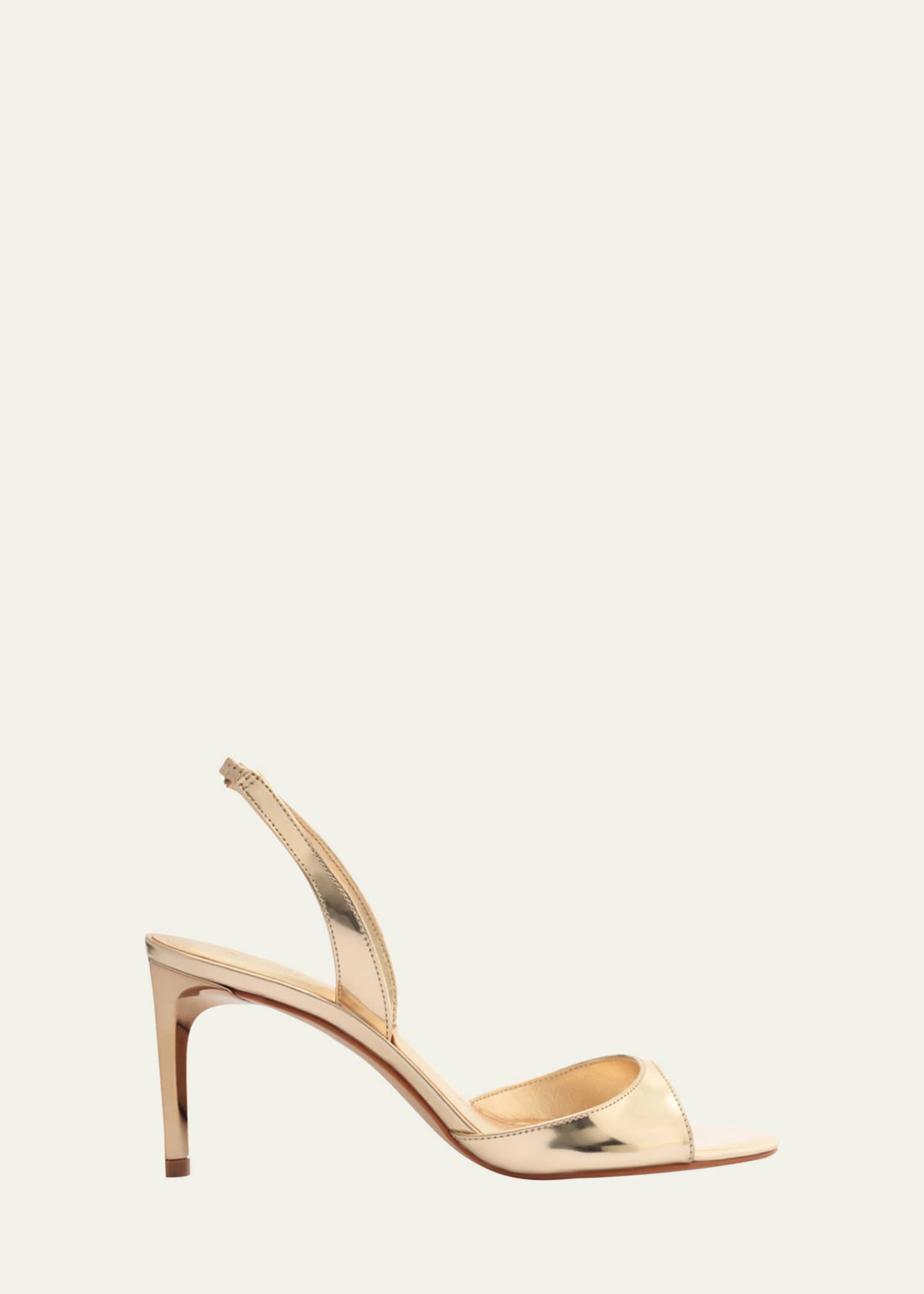 Scarlett Metallic Leather Mid-Heel Slingback Sandals