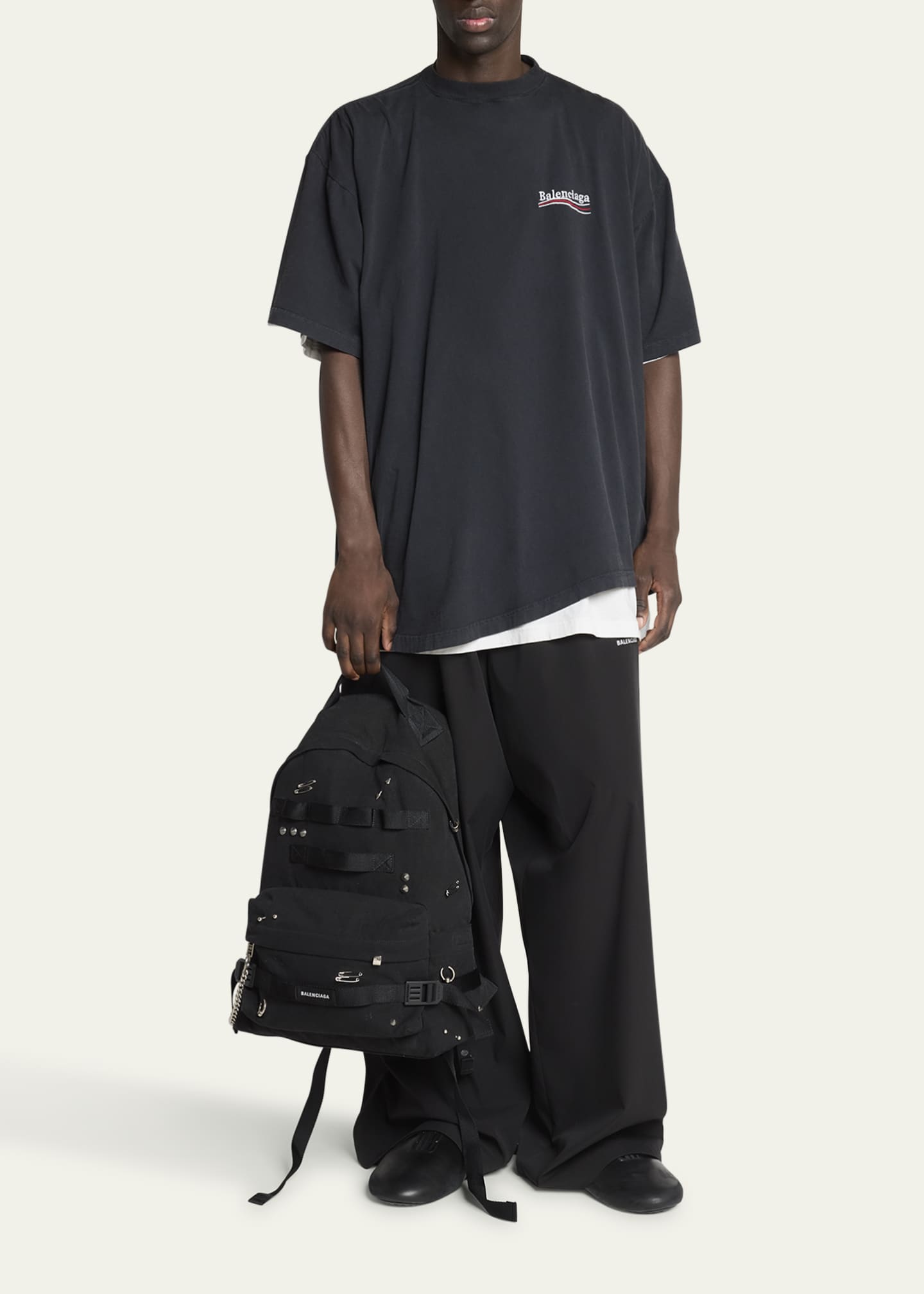 Balenciaga Men's Army Pierced Canvas Backpack - Bergdorf Goodman