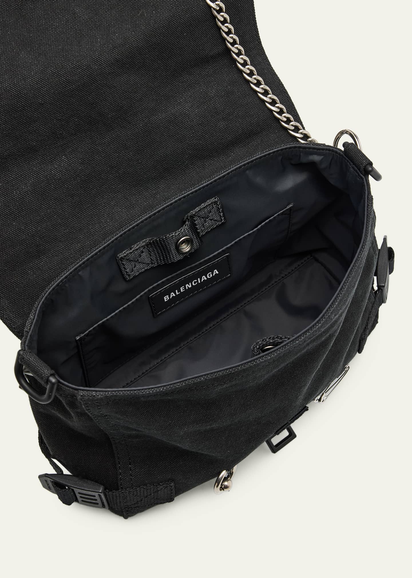 Balenciaga Men's Pierced Canvas Army Messenger Bag - Bergdorf Goodman