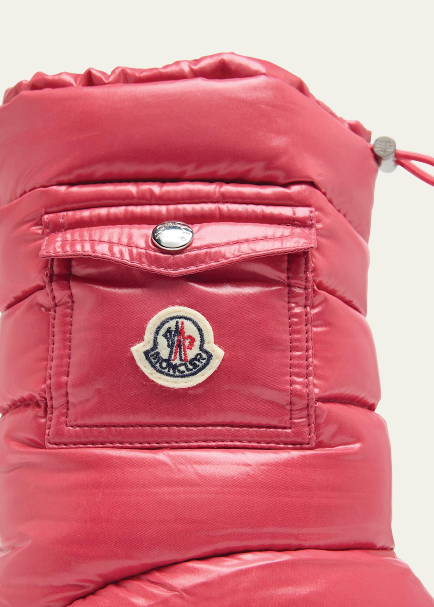 モンクレール MONCLER レインブーツ ピンク 37（約23.5~24cm） Moncler Girl's Petit Gaia Logo Pocket Down Snow Boots, Toddler