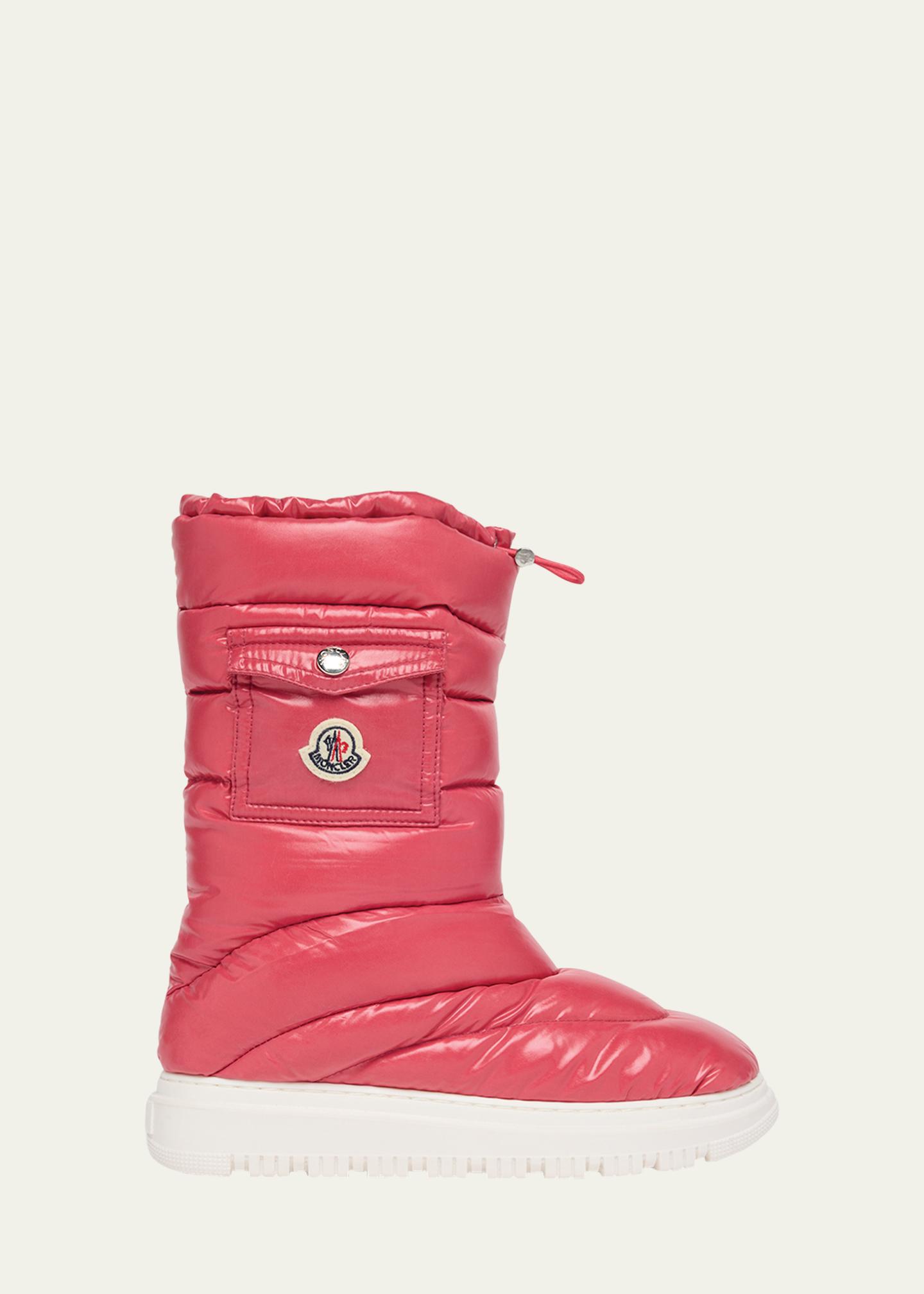 Moncler Girl's Petit Gaia Logo Pocket Down Snow Boots, Toddler