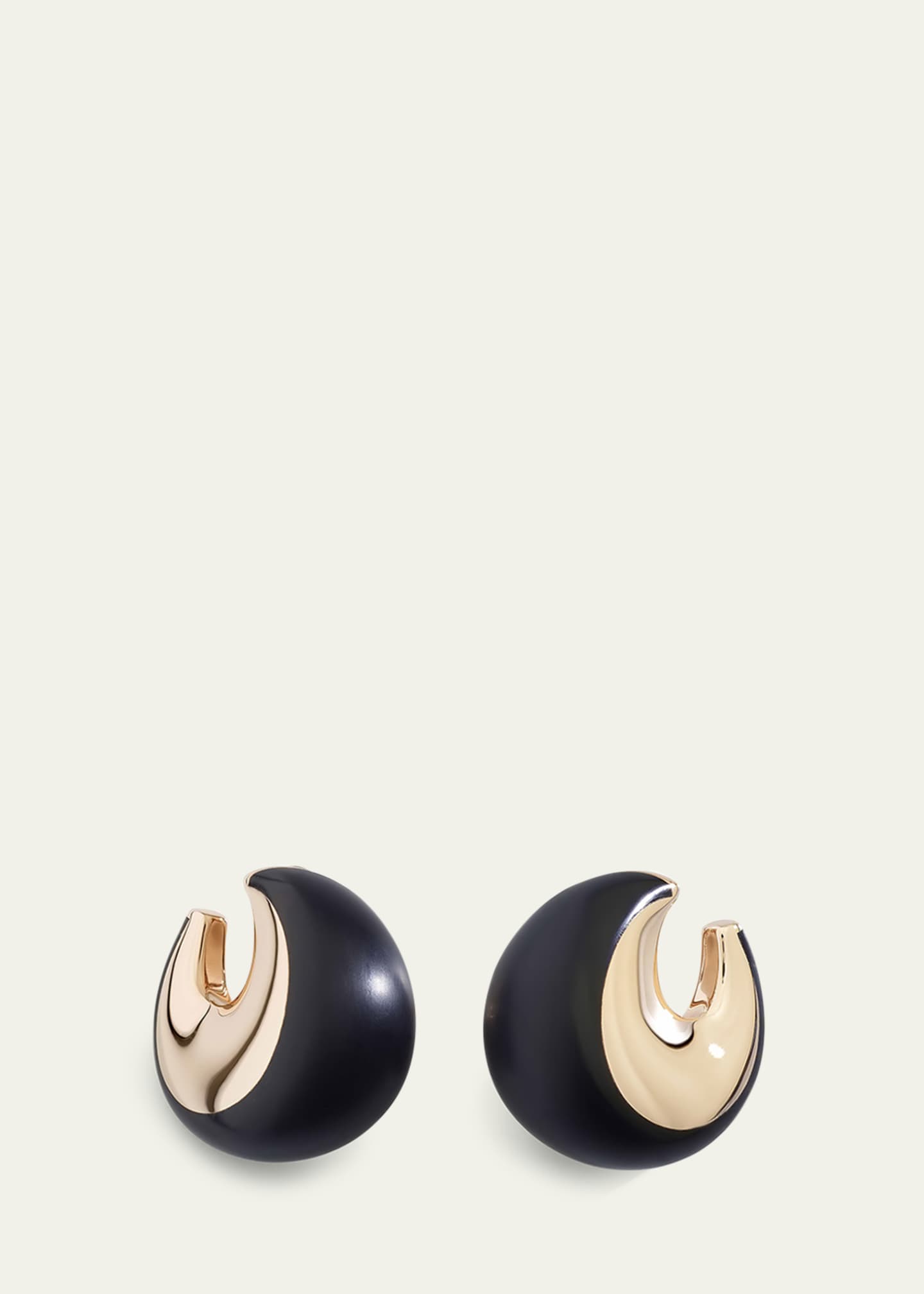 Vhernier Pirouette 18K Rose Gold Ebony Wood Clip Earrings Image 2 of 2