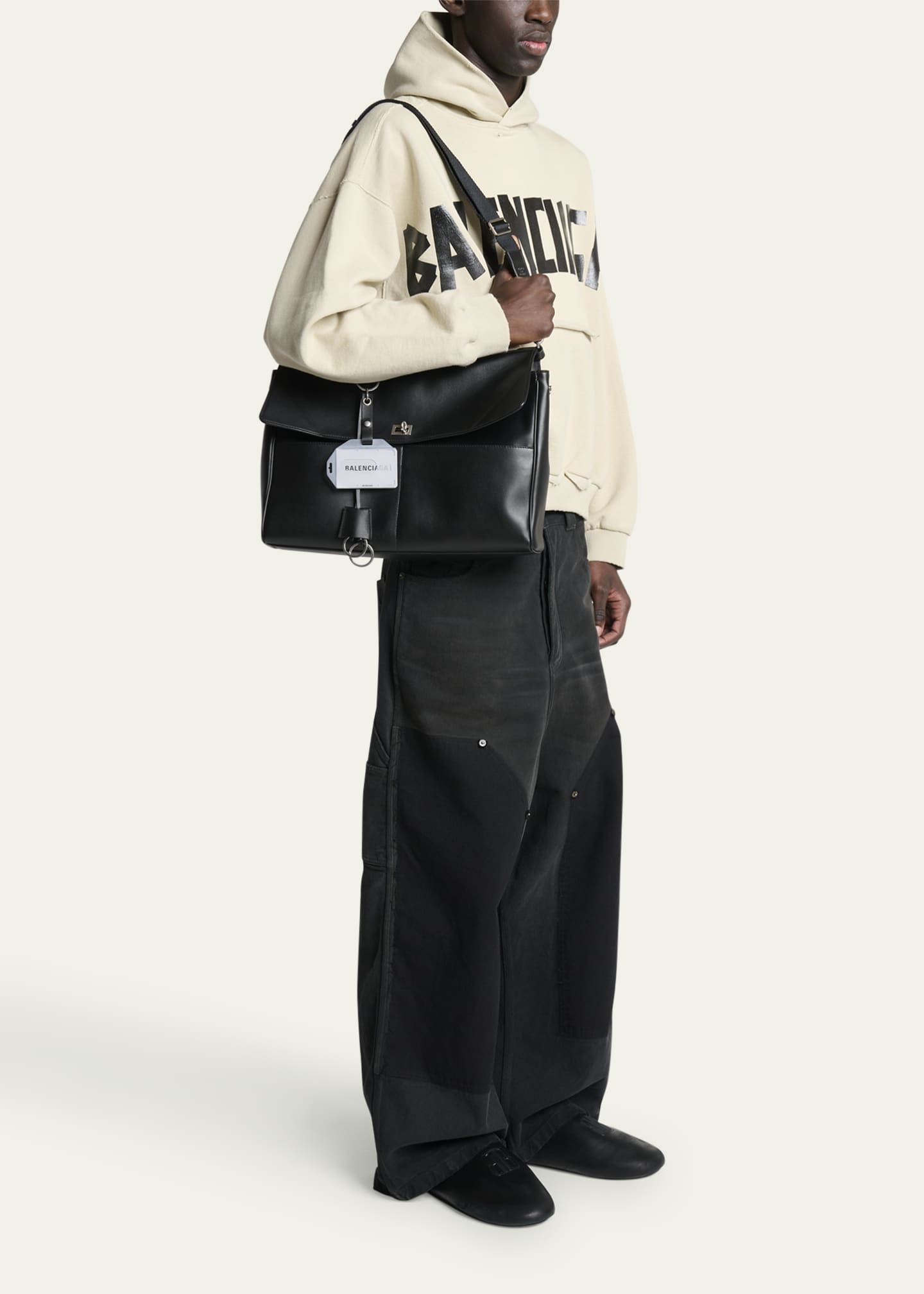 Balenciaga Men's Rodeo Calfskin Portfolio Bag Image 5 of 6