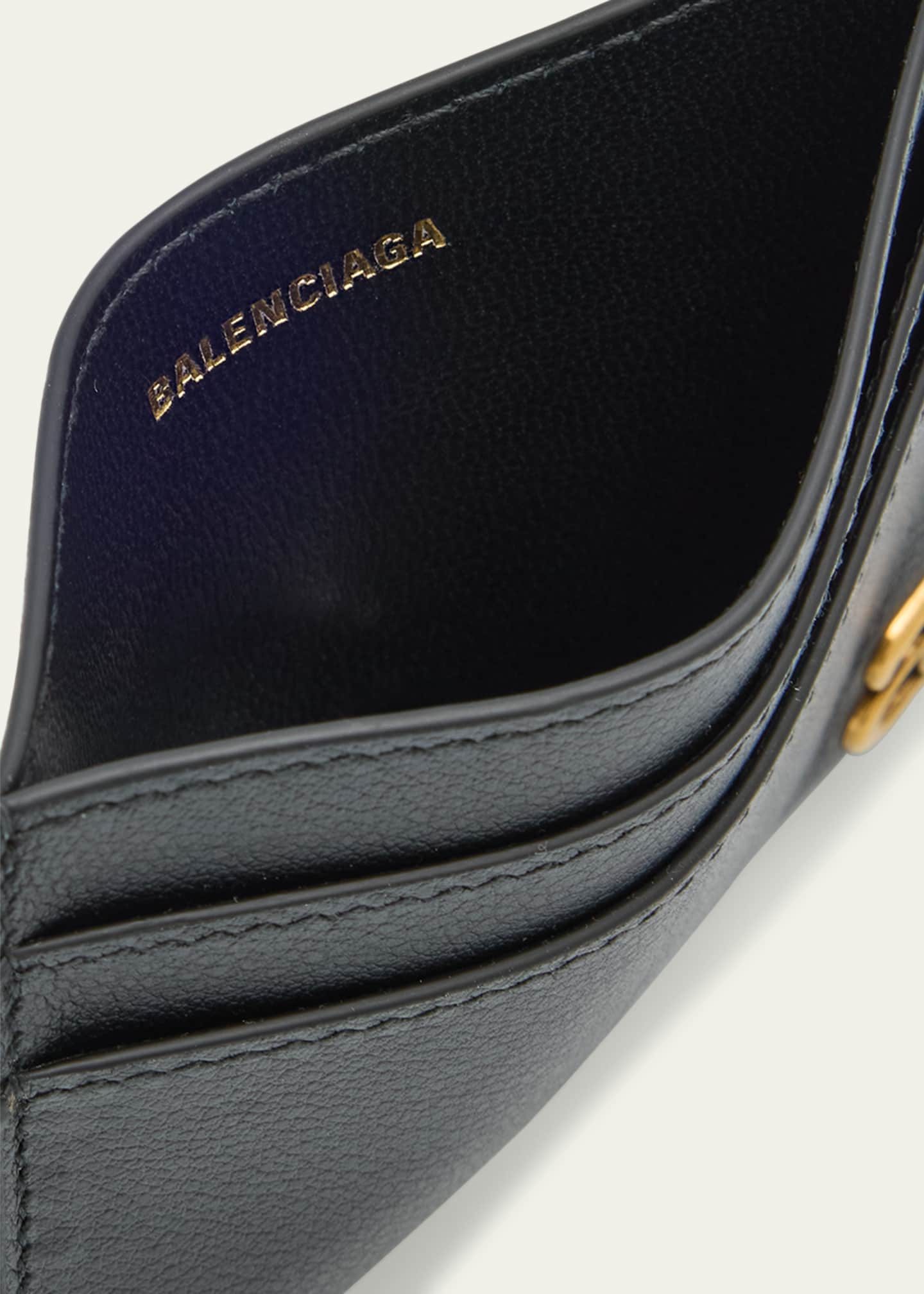 Balenciaga Men's Leather Card Holder Black main image 1