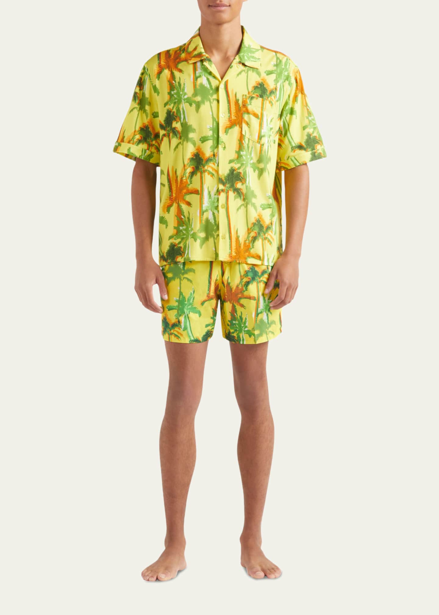 Vilebrequin Men's Cotton Palms Camp Shirt Image 2 of 3