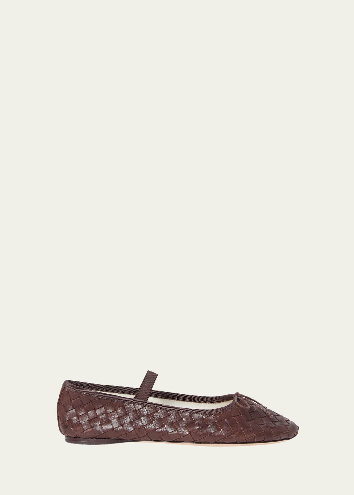 Loeffler Randall Leonie Woven Lambskin Leather Ballerina Flats
