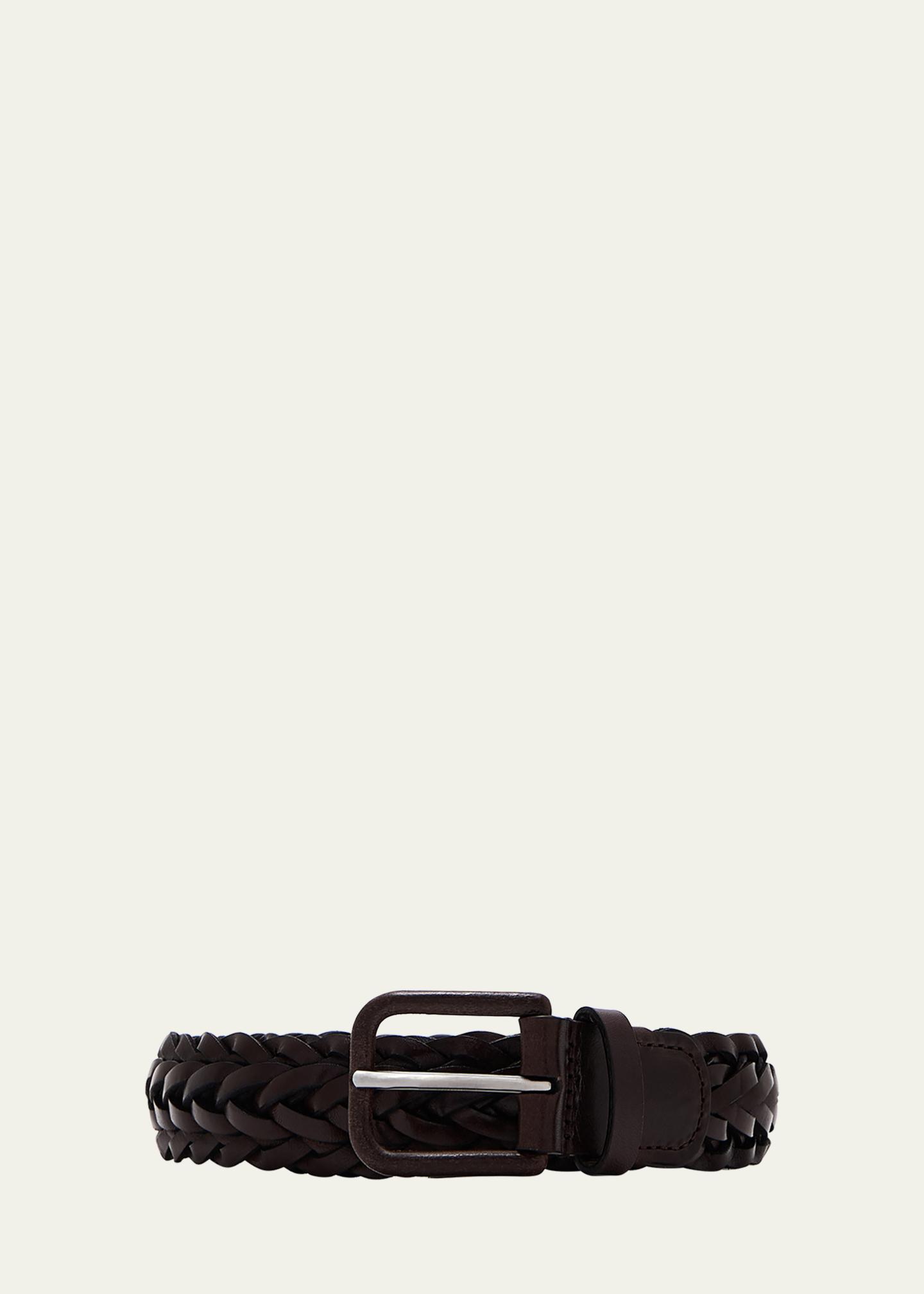 Armani leather belt Emporio Armani Official Store Leather Belt With Logo Buckle  main image 4