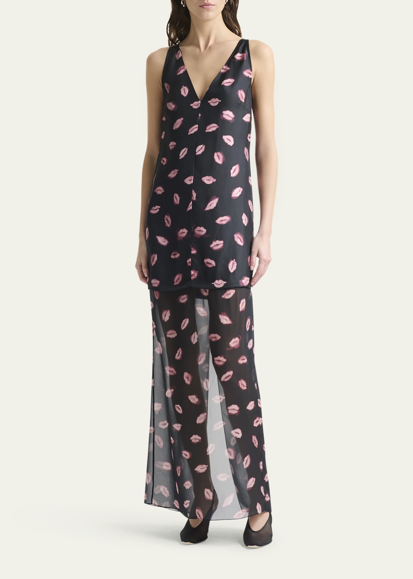 Altuzarra Katrin Lip-Print Silk Maxi Dress Image 2 of 5