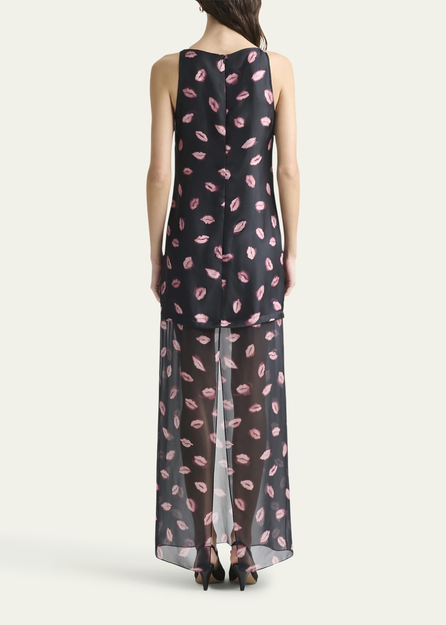 Altuzarra Katrin Lip-Print Silk Maxi Dress Image 3 of 5