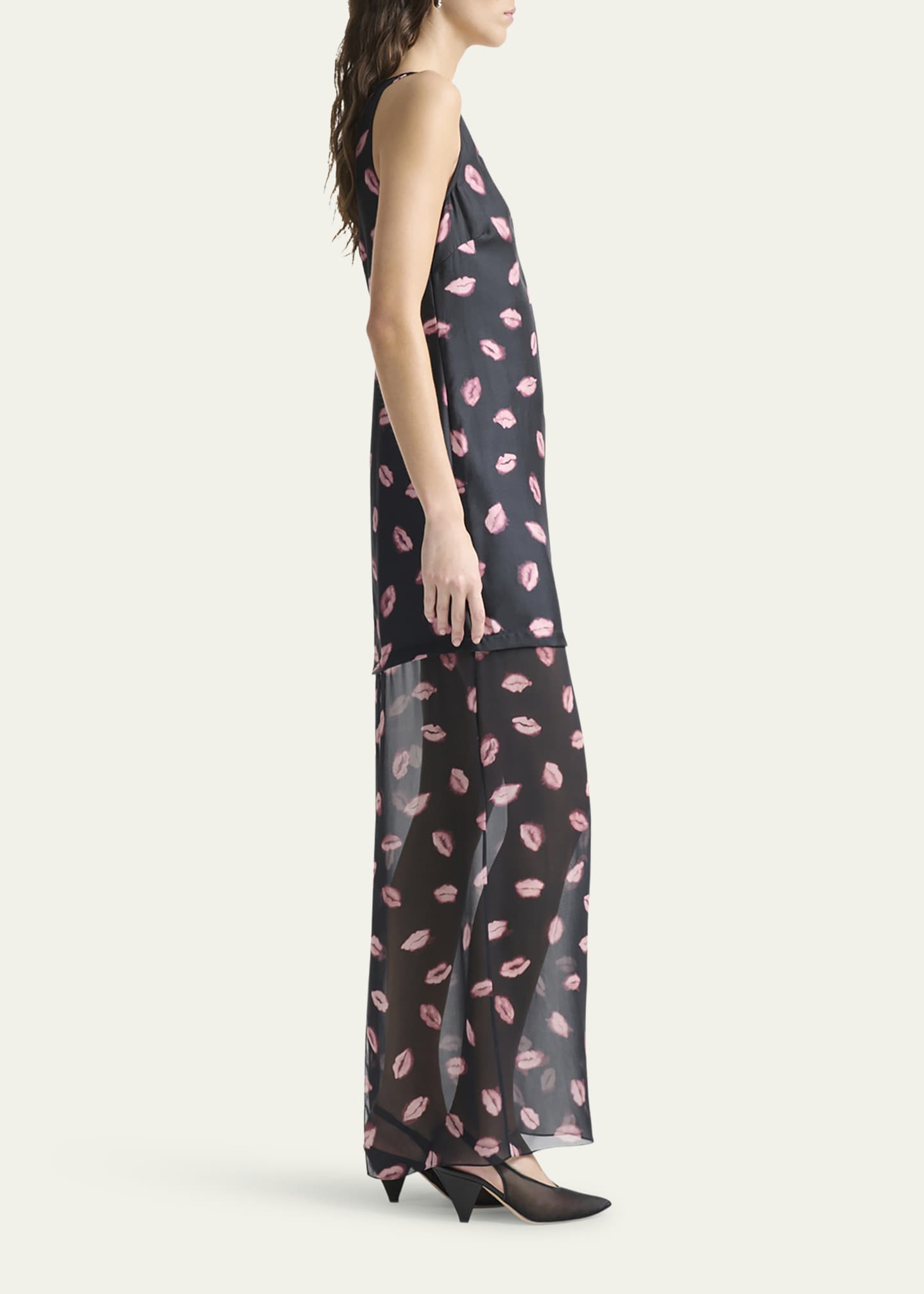 Altuzarra Katrin Lip-Print Silk Maxi Dress Image 4 of 5