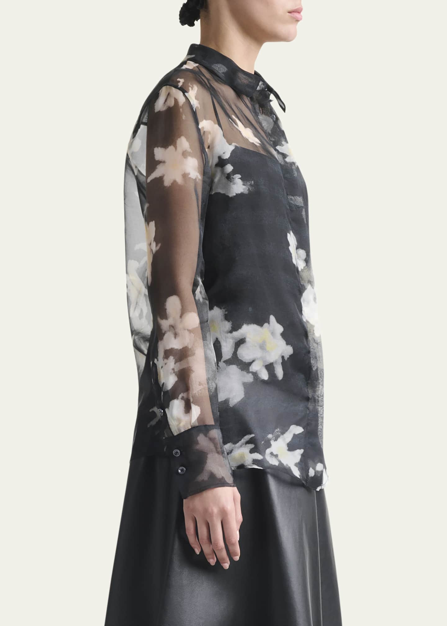 Altuzarra Chika Floral Silk Button-Down Top Image 4 of 5