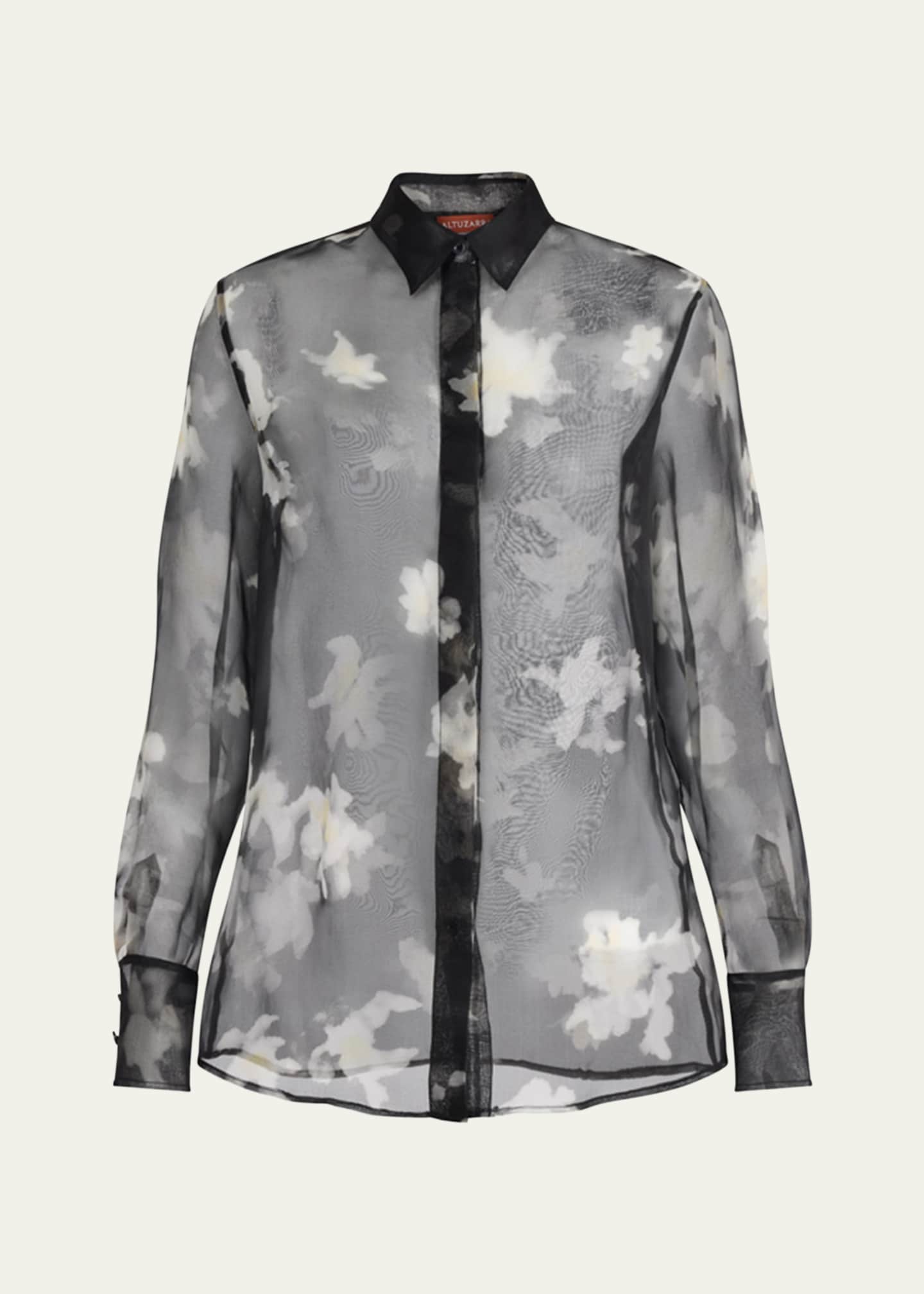 Altuzarra Chika Floral Silk Button-Down Top Image 1 of 5