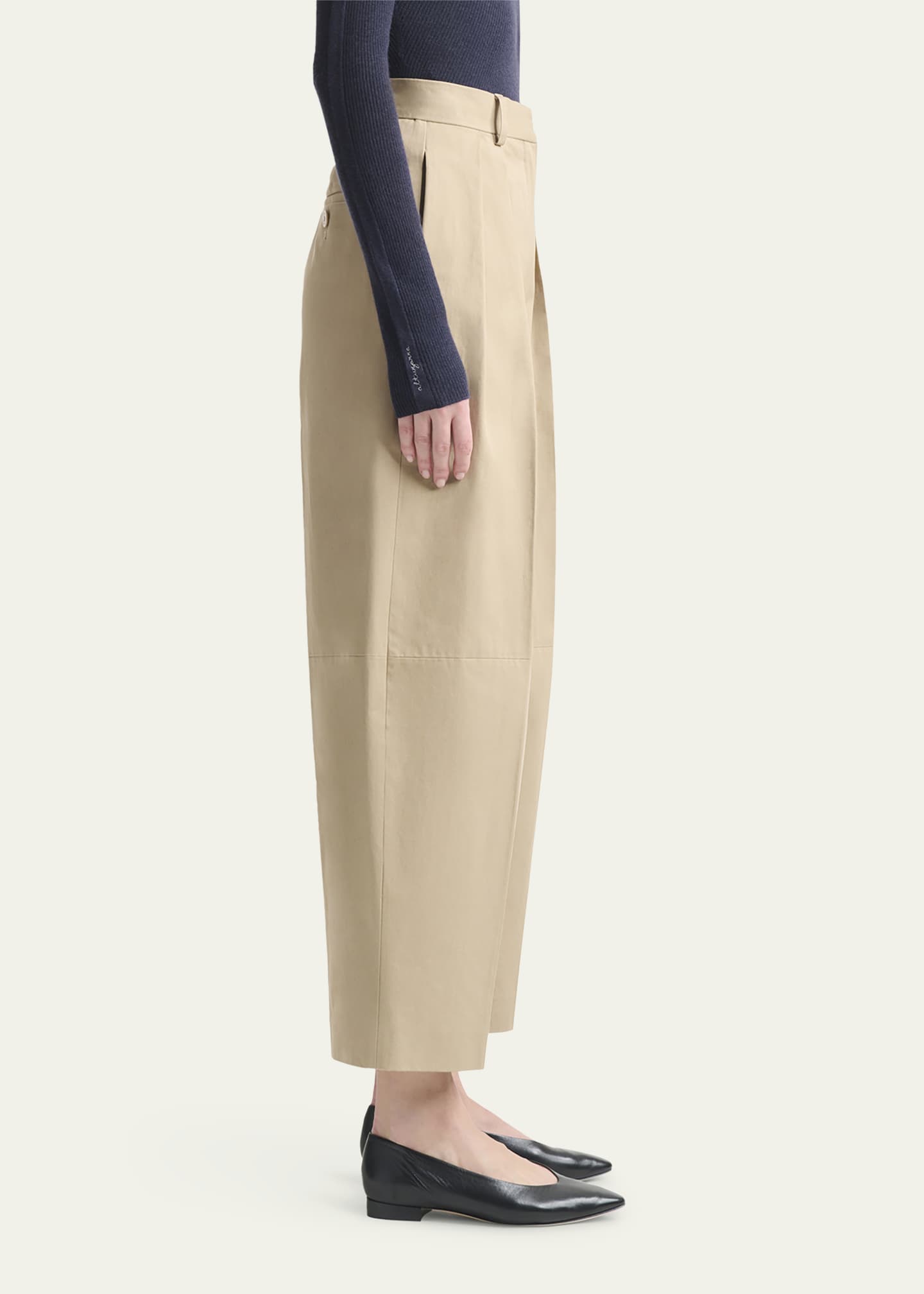 Altuzarra Dash Pleated Wide-Leg Ankle Pants Image 4 of 5