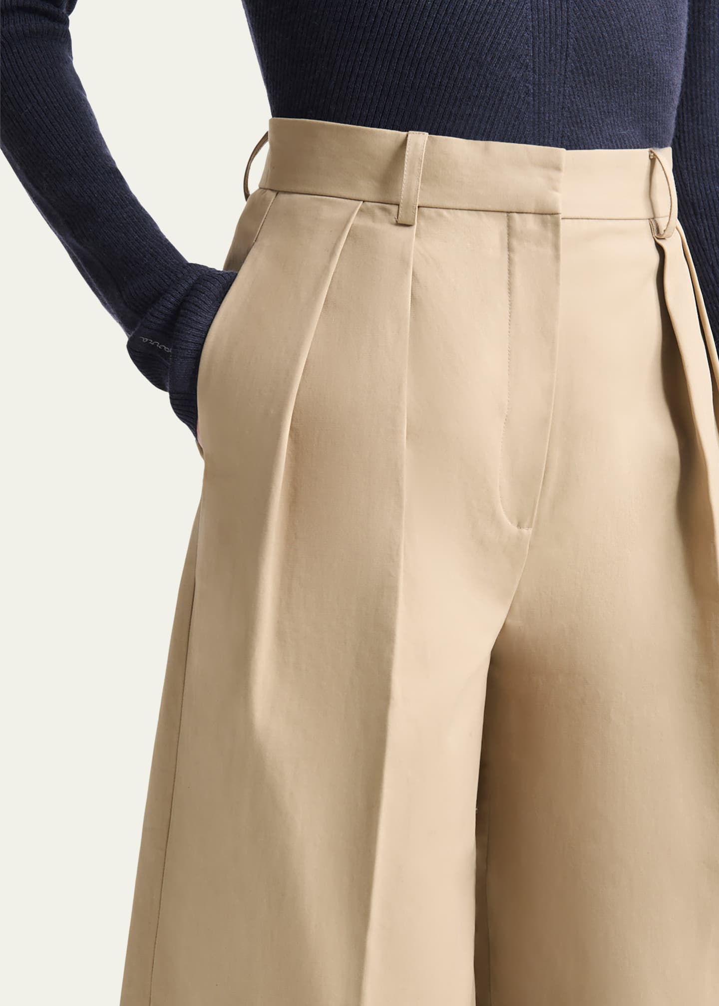 Altuzarra Dash Pleated Wide-Leg Ankle Pants Image 5 of 5