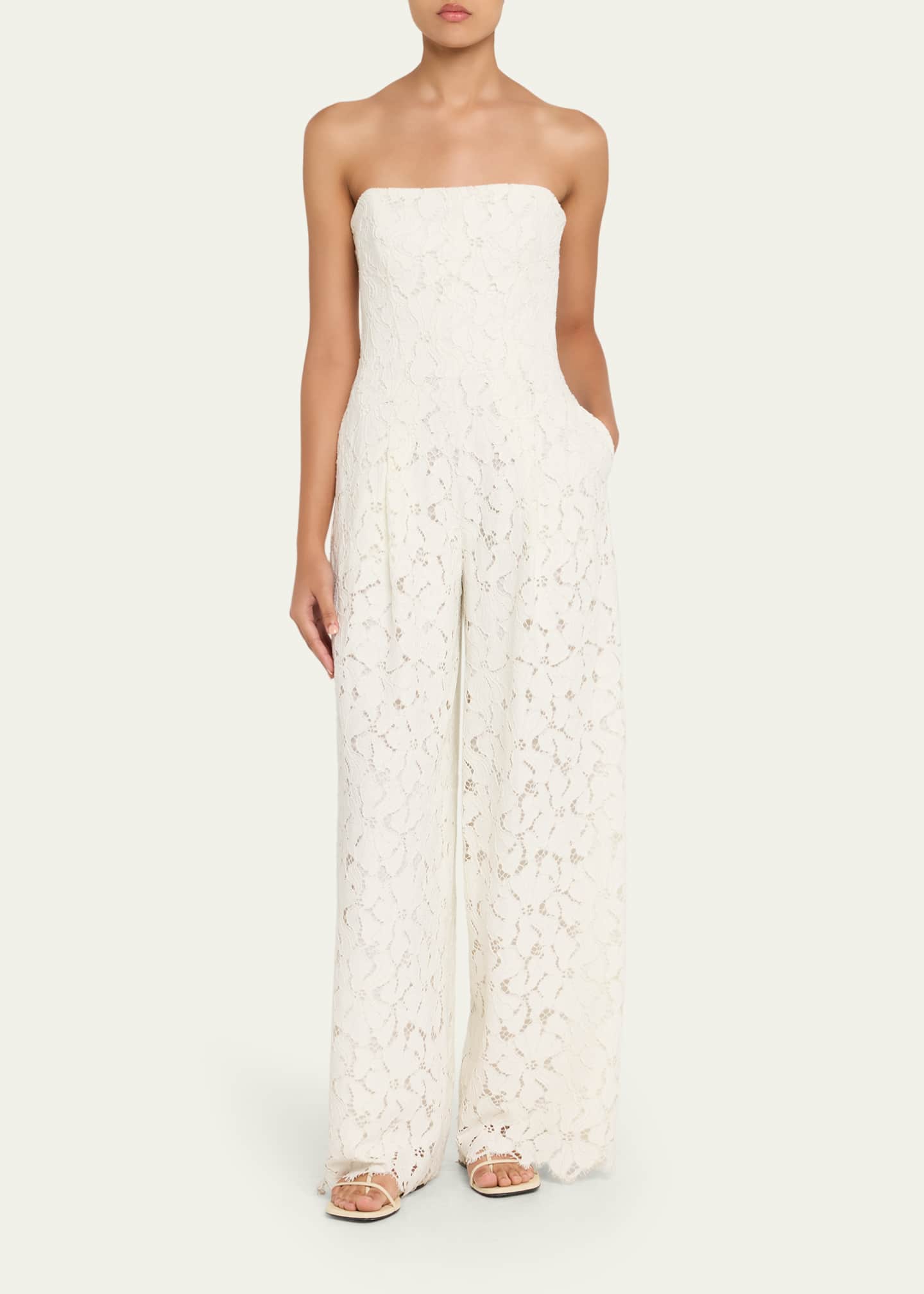SIMKHAI Rebecca Strapless Lace Jumpsuit Image 4 of 5