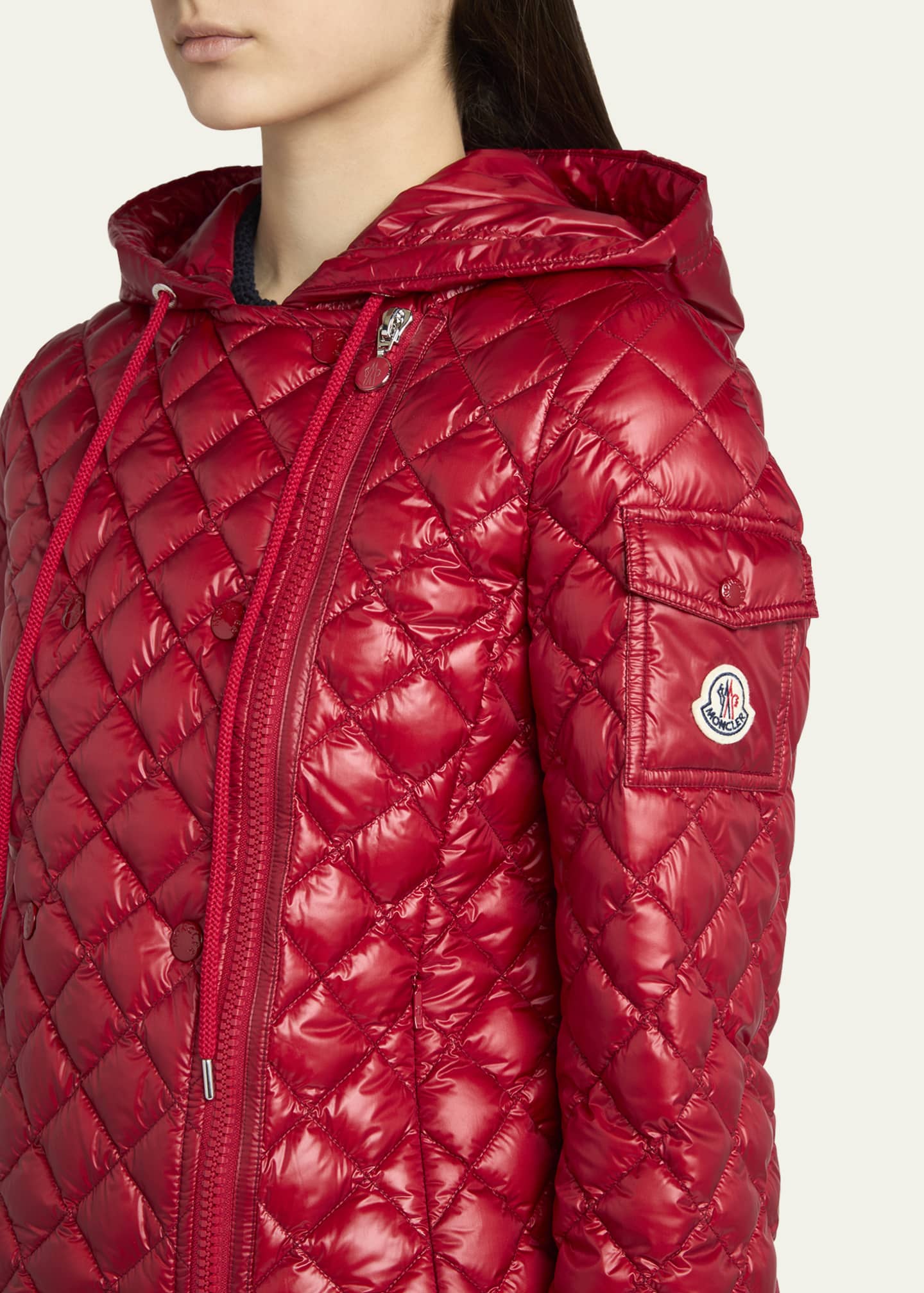 Moncler Corbelin Hooded Down Moto Jacket Image 5 of 5