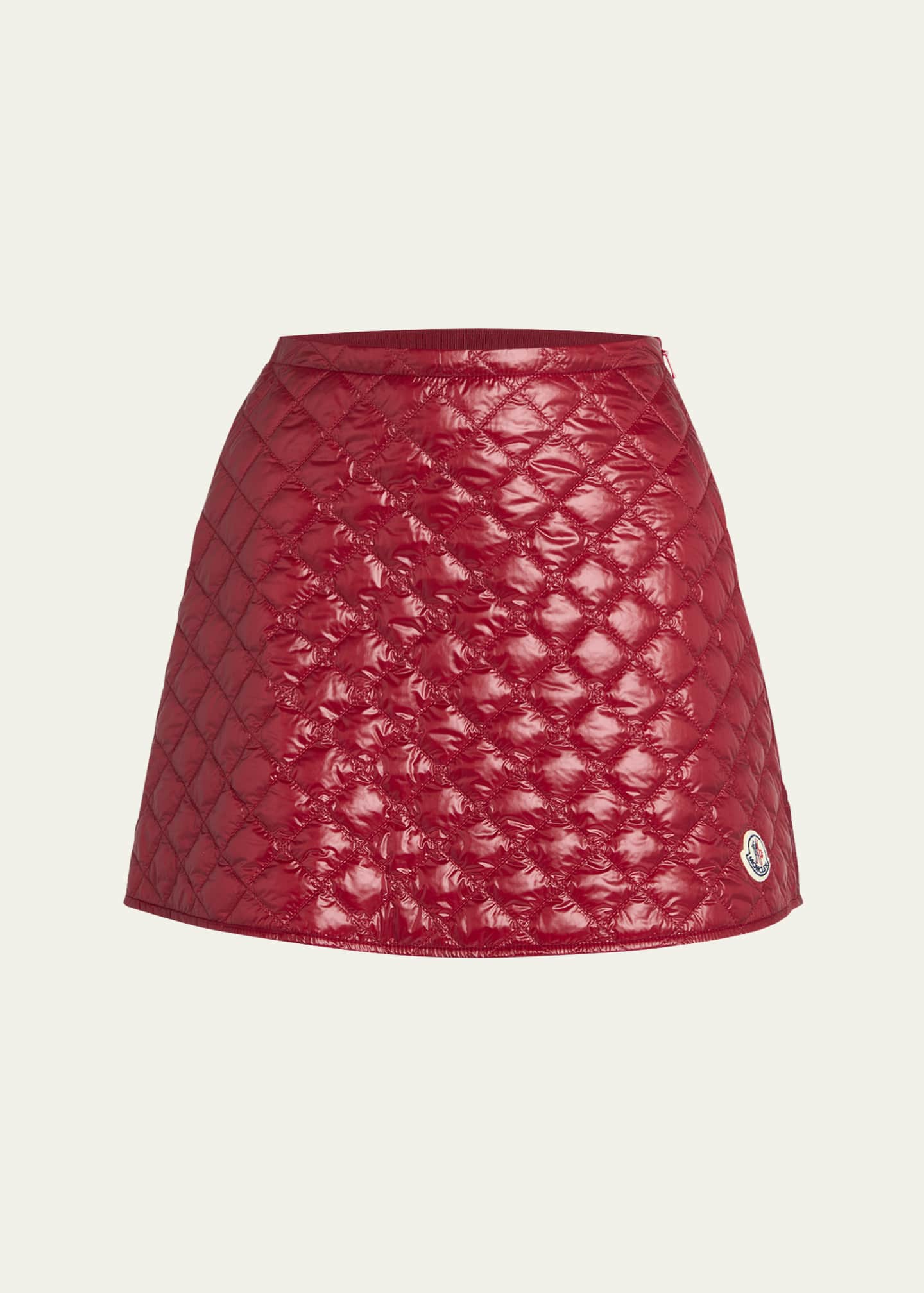 スカート MONCLER Diamond quilted miniskirt Moncler diamond-quilted Mini A-line Skirt | Red | FARFETCH
