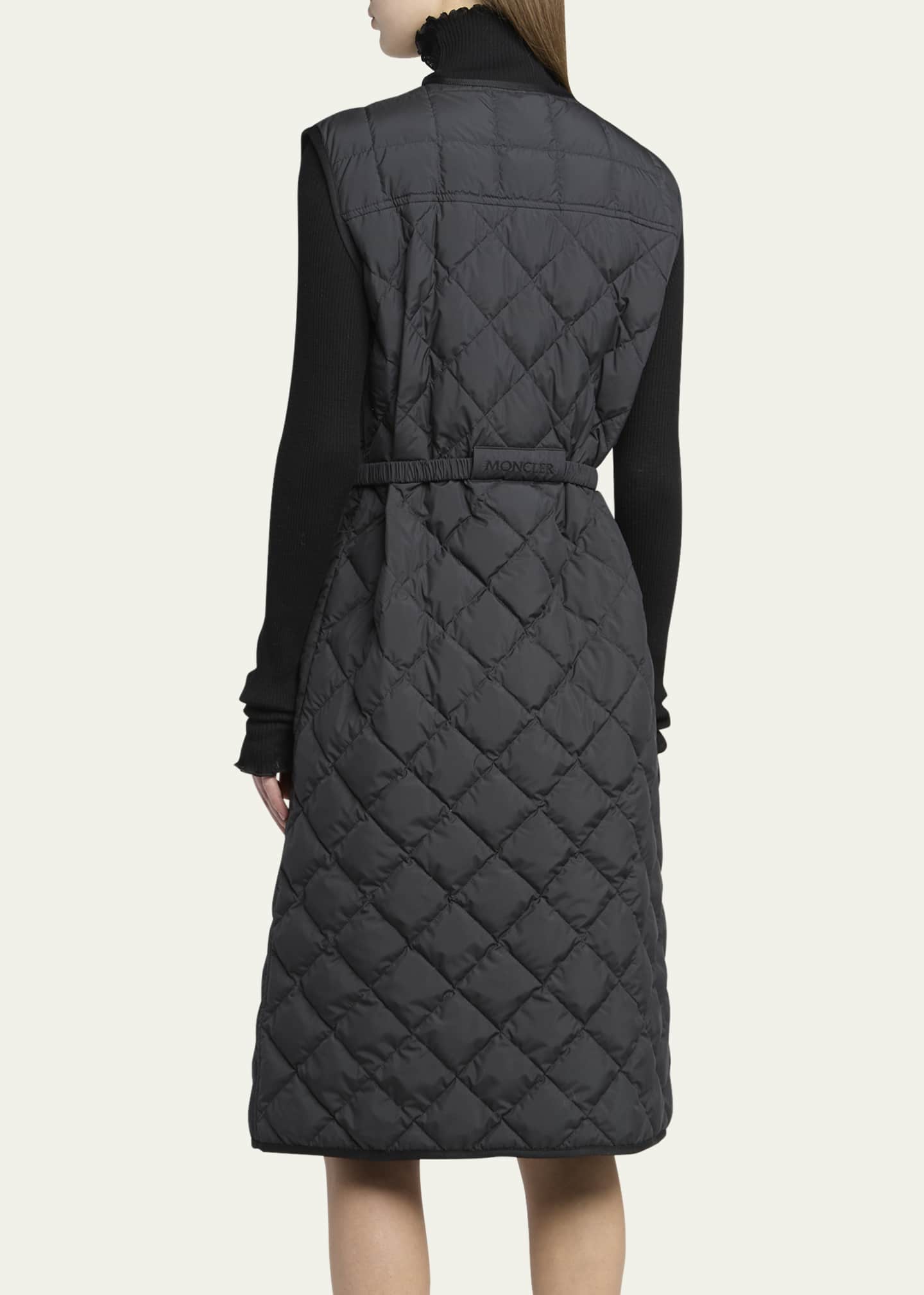 Moncler Butor Diamond-Quilted Long Down Vest Image 3 of 5