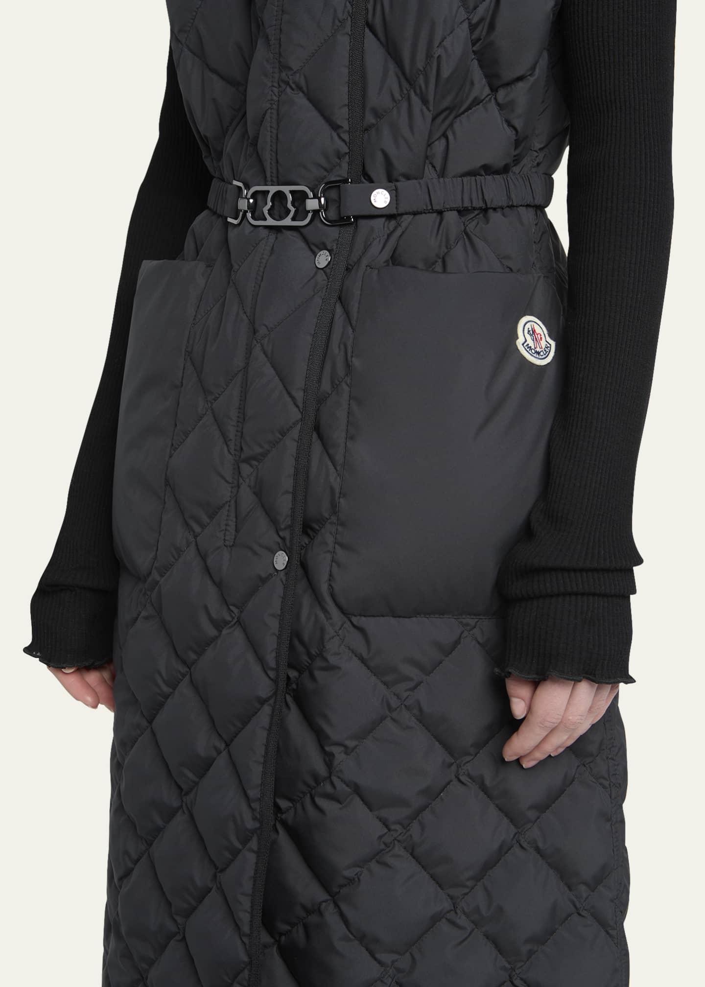 Moncler Butor Diamond-Quilted Long Down Vest Image 5 of 5