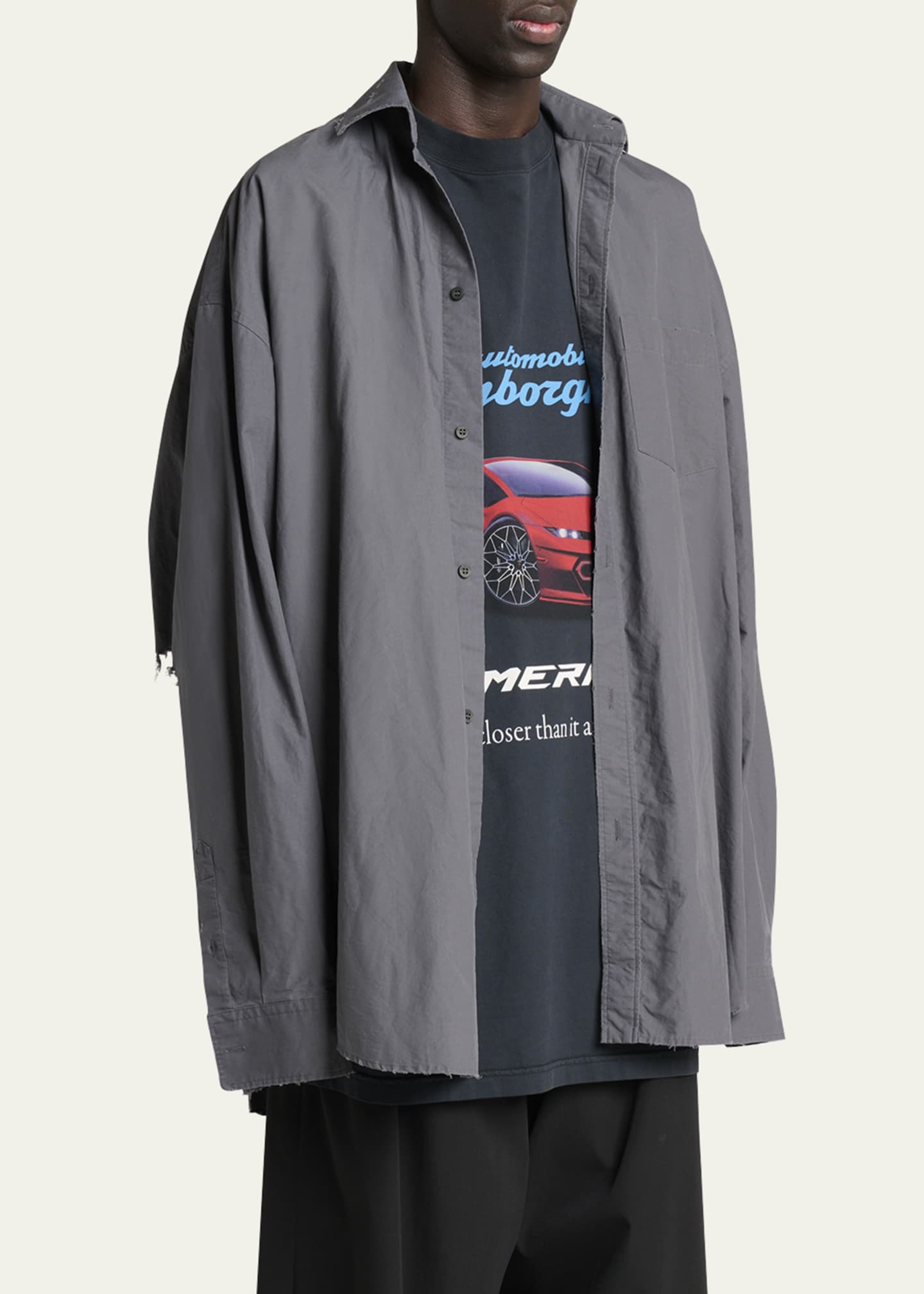 【BALENCIAGA】Automobili Lamborghini Layered Shirt シャツ Balenciaga Men's Balenciaga x Automobili Lamborghini Poplin