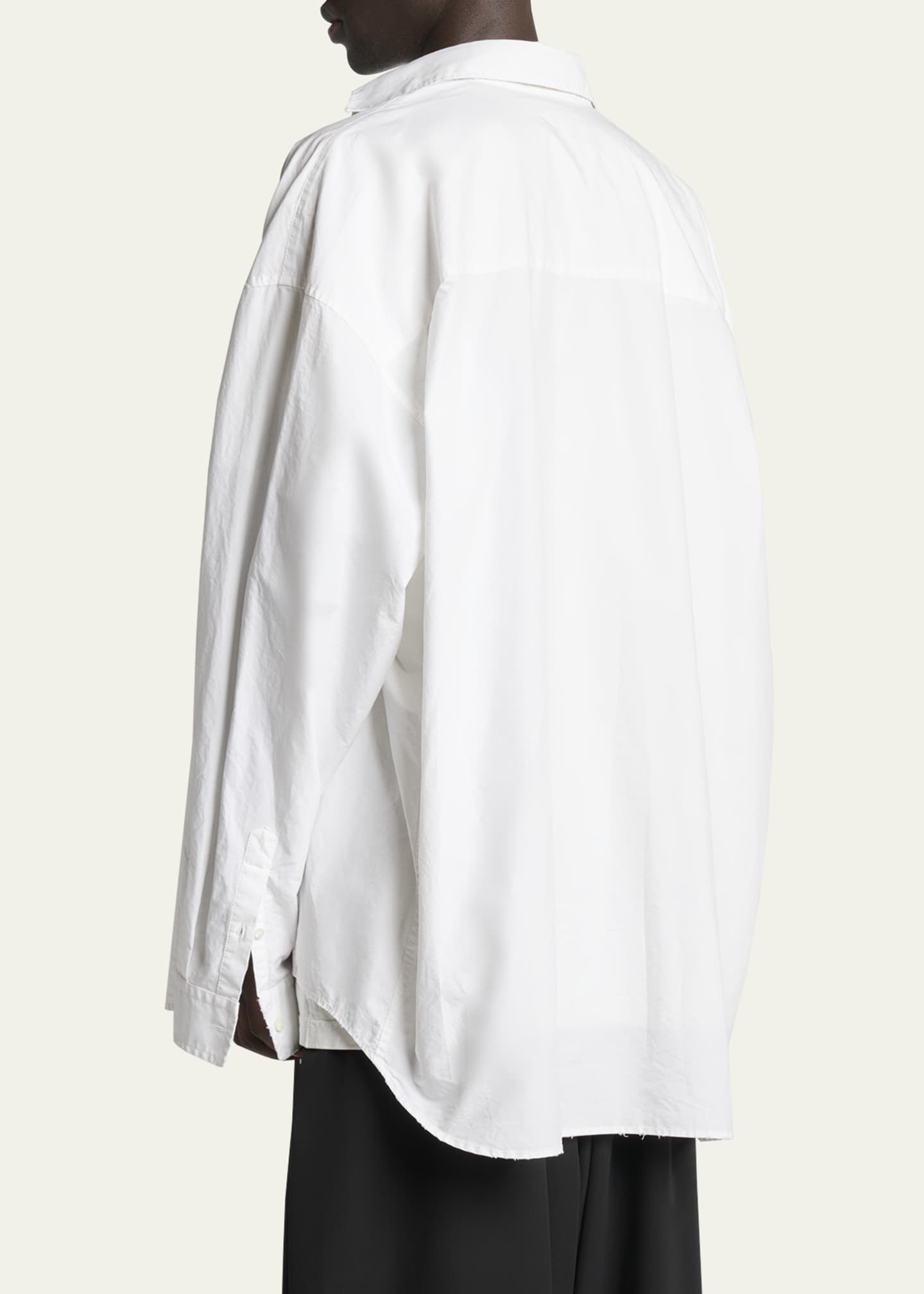 Balenciaga Men's Poplin Los Angeles Double-Layer T-Shirt Image 3 of 5