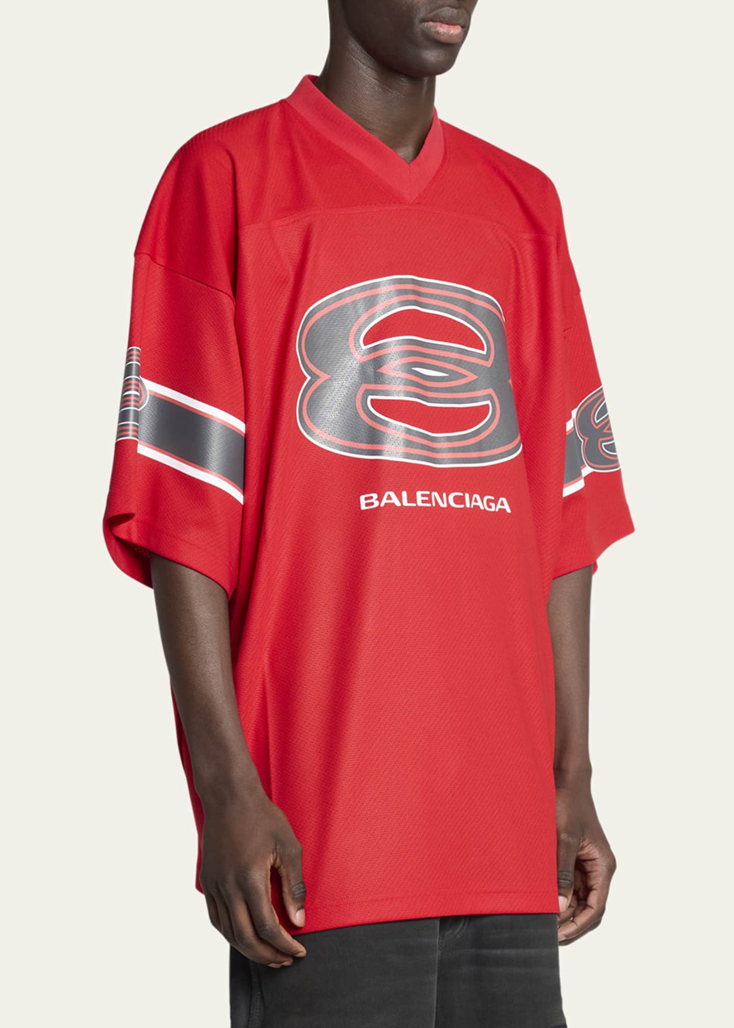 Balenciaga Men's Unity Sports Icon Mesh Jersey T-Shirt