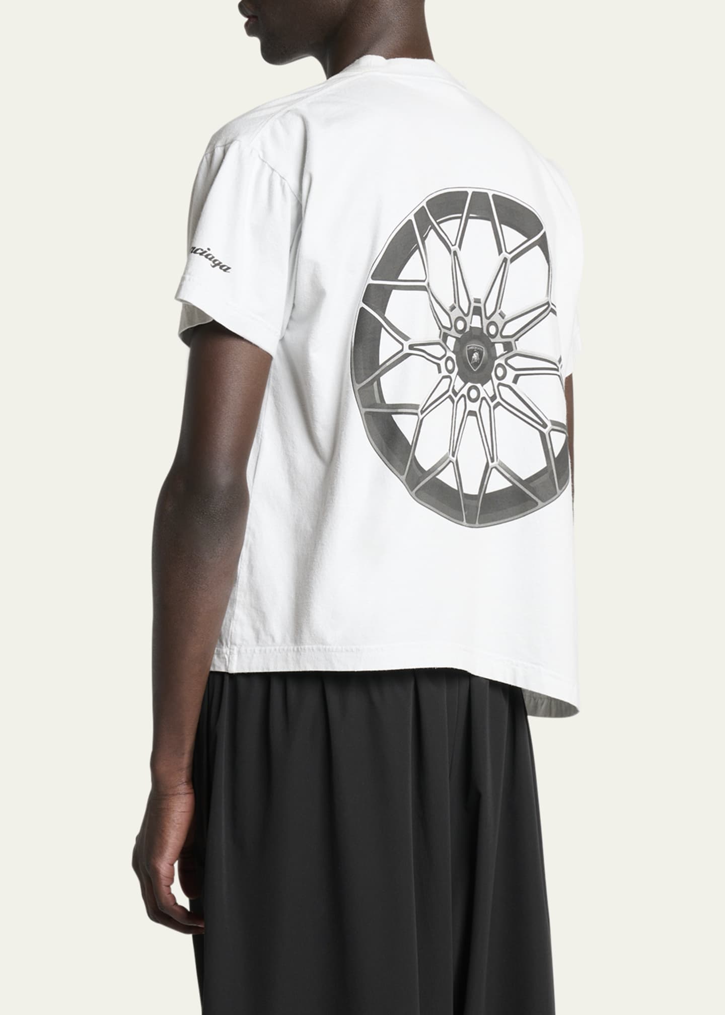BALENCIAGA x Lamborghini プリント コットン Tシャツ x Automobili Lamborghini cotton T-shirt in black