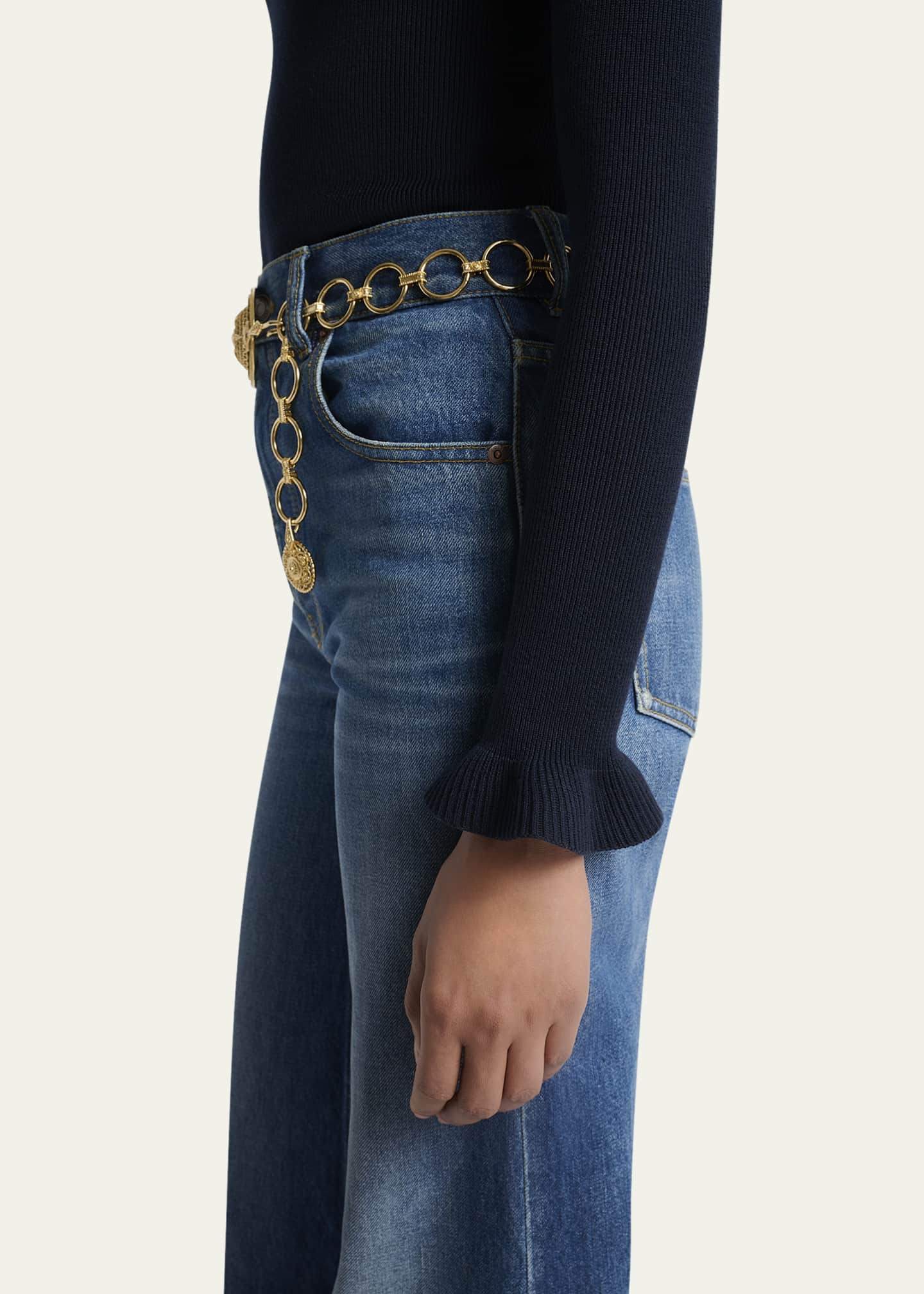 Chloe Ruffle Frill Rib Knit Sweater Image 5 of 5