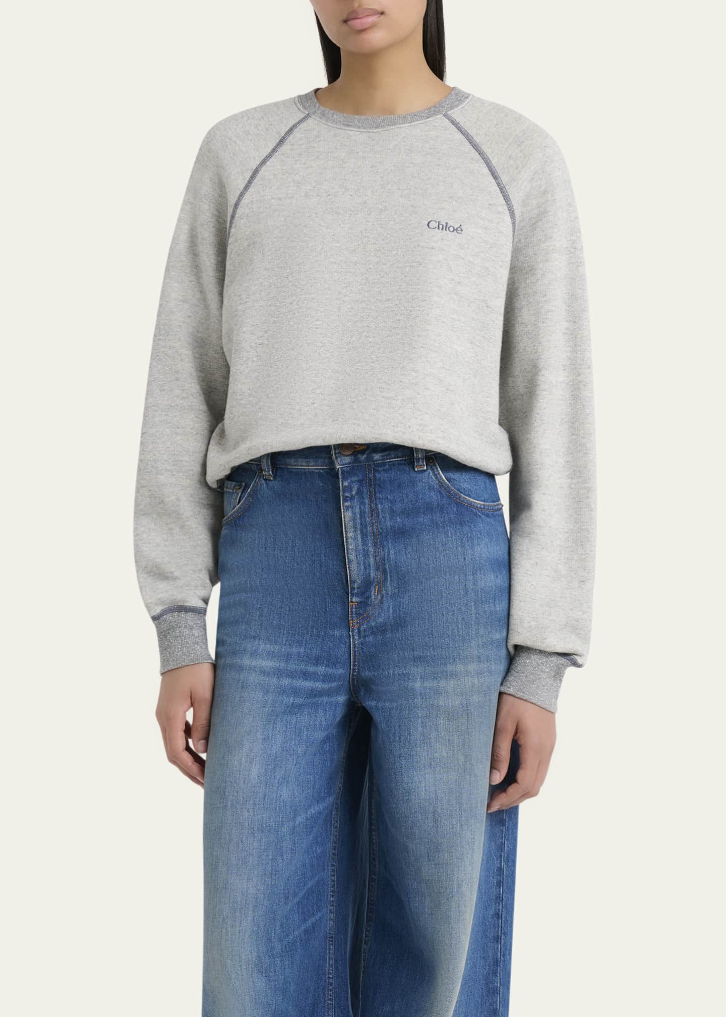 Chloe Chine Cotton Fleece Sweatshirt - Bergdorf Goodman