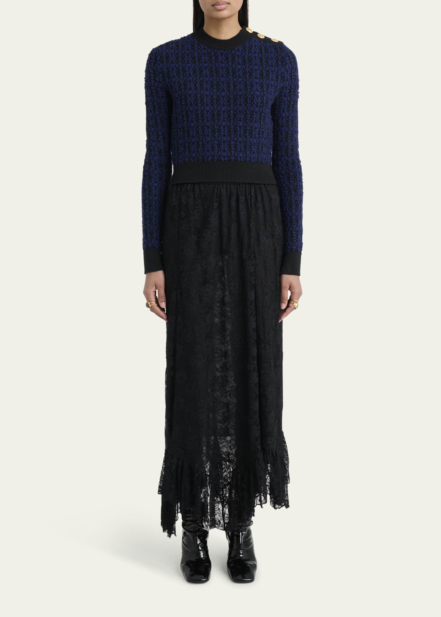 Chloe Flower Lace Ruffle-Hem Maxi Skirt Image 2 of 5