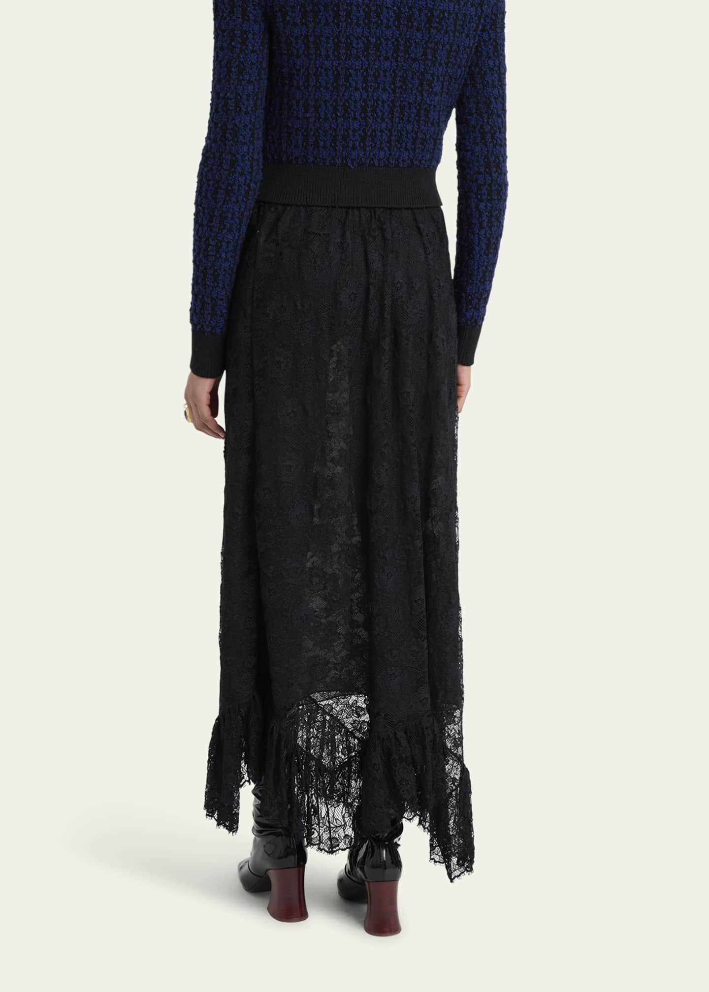 Chloe Flower Lace Ruffle-Hem Maxi Skirt Image 3 of 5