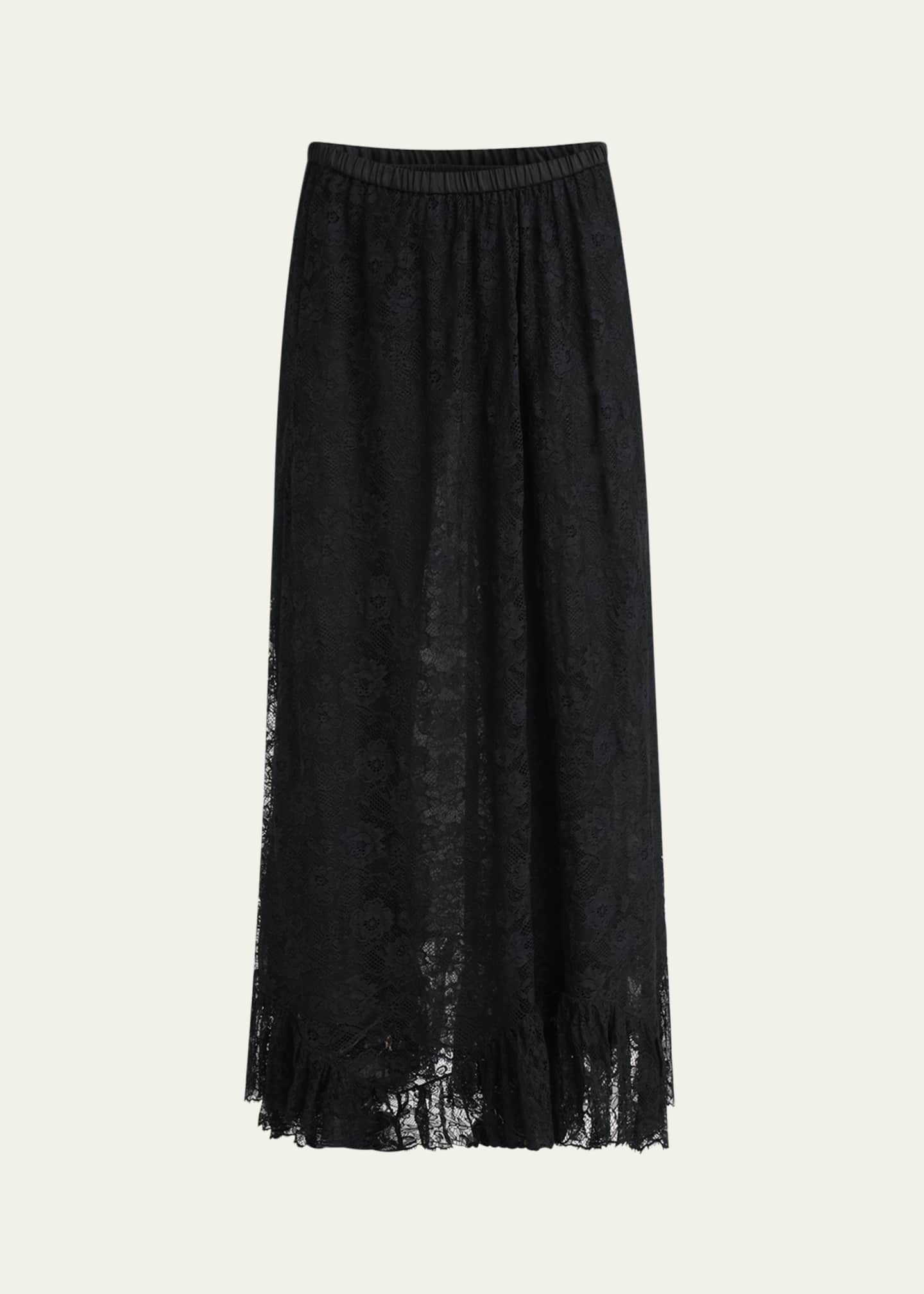 Chloe Flower Lace Ruffle-Hem Maxi Skirt Image 1 of 5