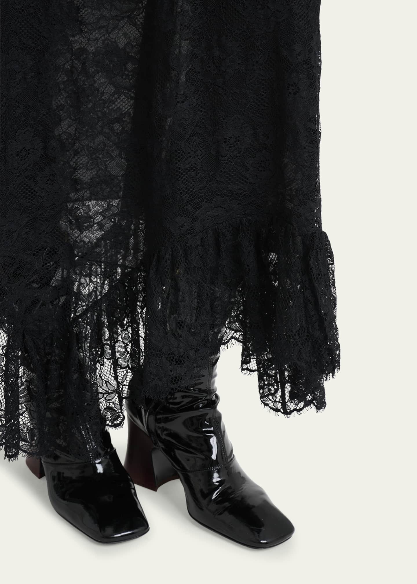 Chloe Flower Lace Ruffle-Hem Maxi Skirt Image 5 of 5