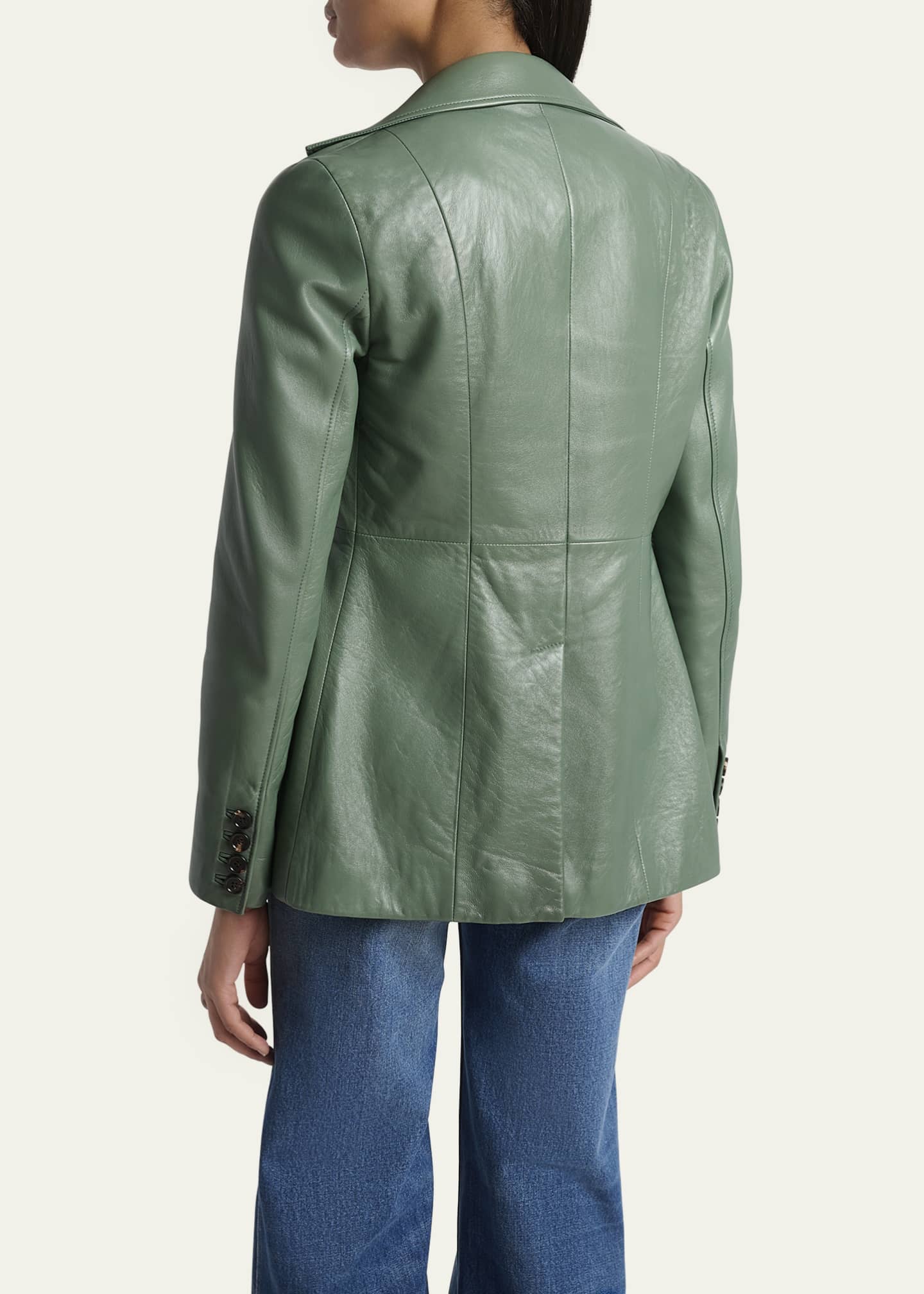 Chloe Slouch Leather Belted Single-Breasted Jacket Image 3 of 5