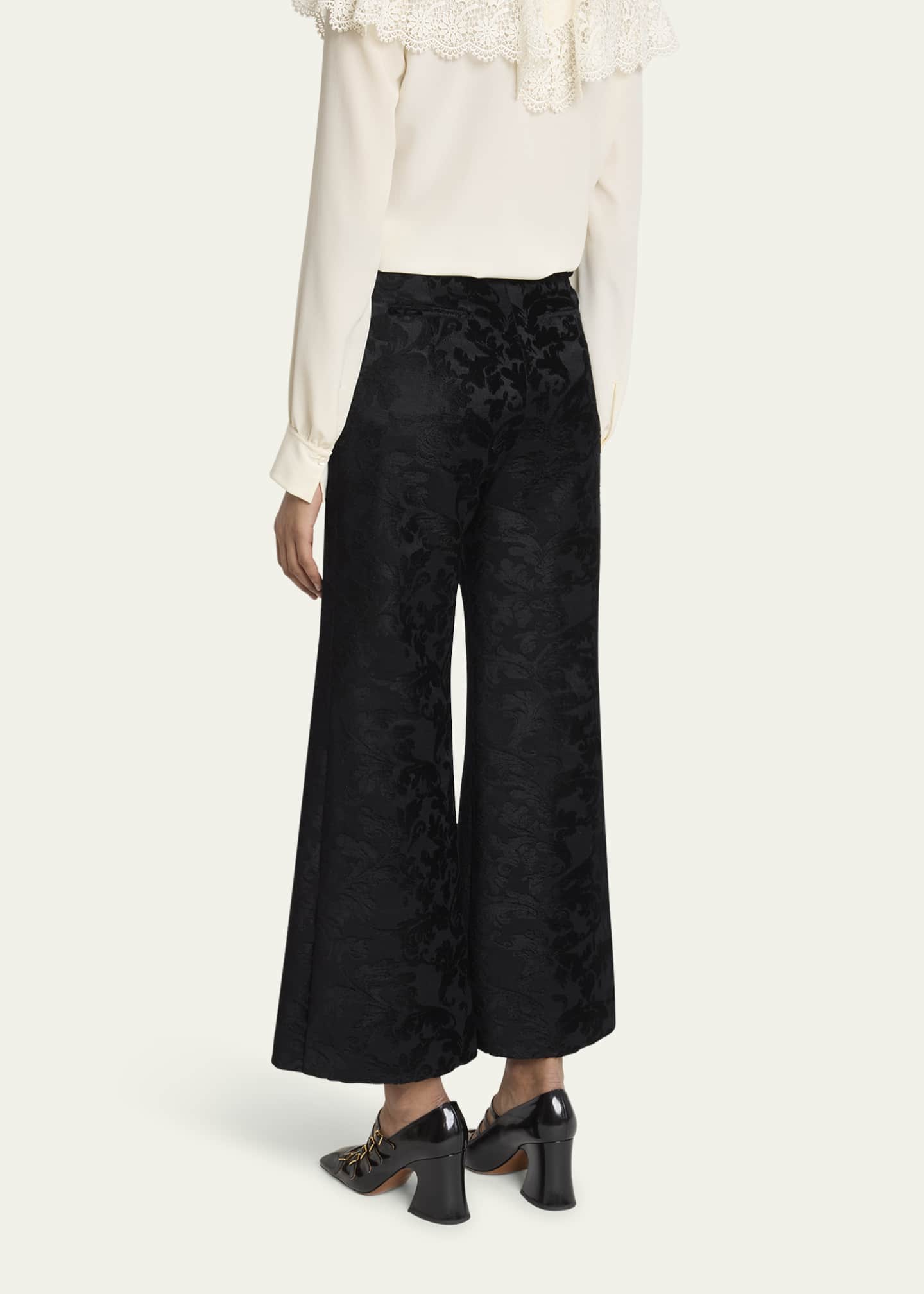 Chloe Baroque Jacquard Flare Ankle Pants Image 3 of 5
