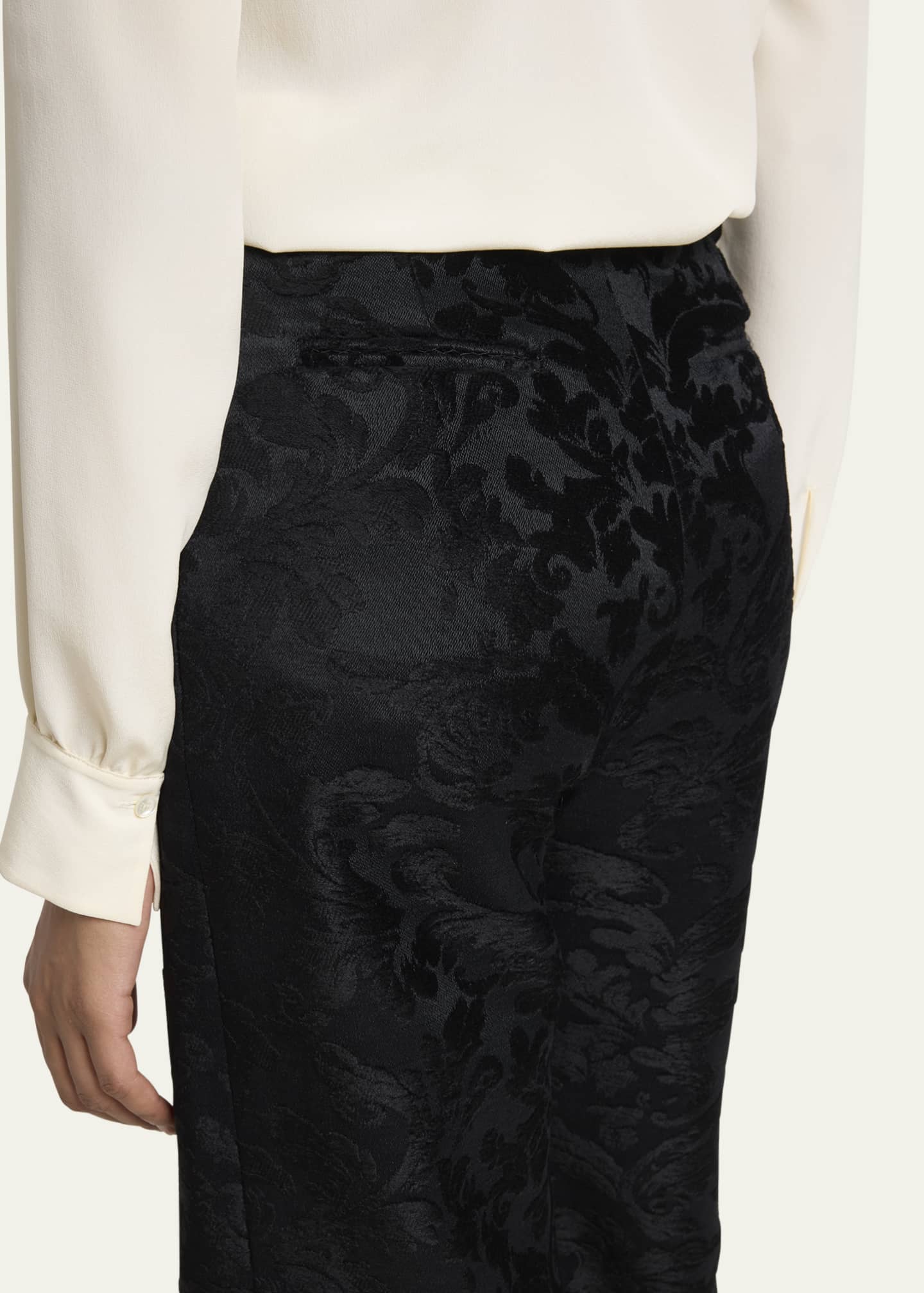 Chloe Baroque Jacquard Flare Ankle Pants Image 5 of 5