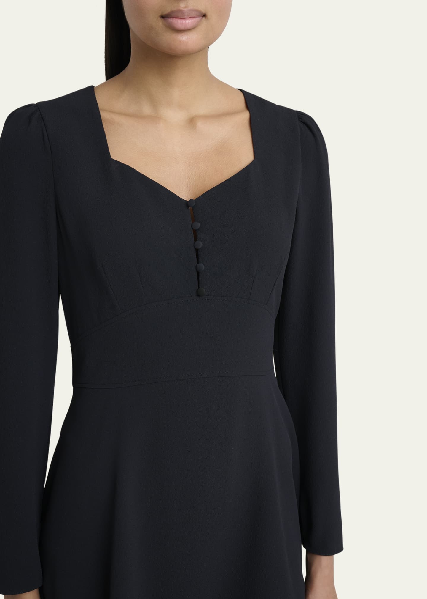 Eleanor Bishop Sleeve Button Up Pleated Mini Dress