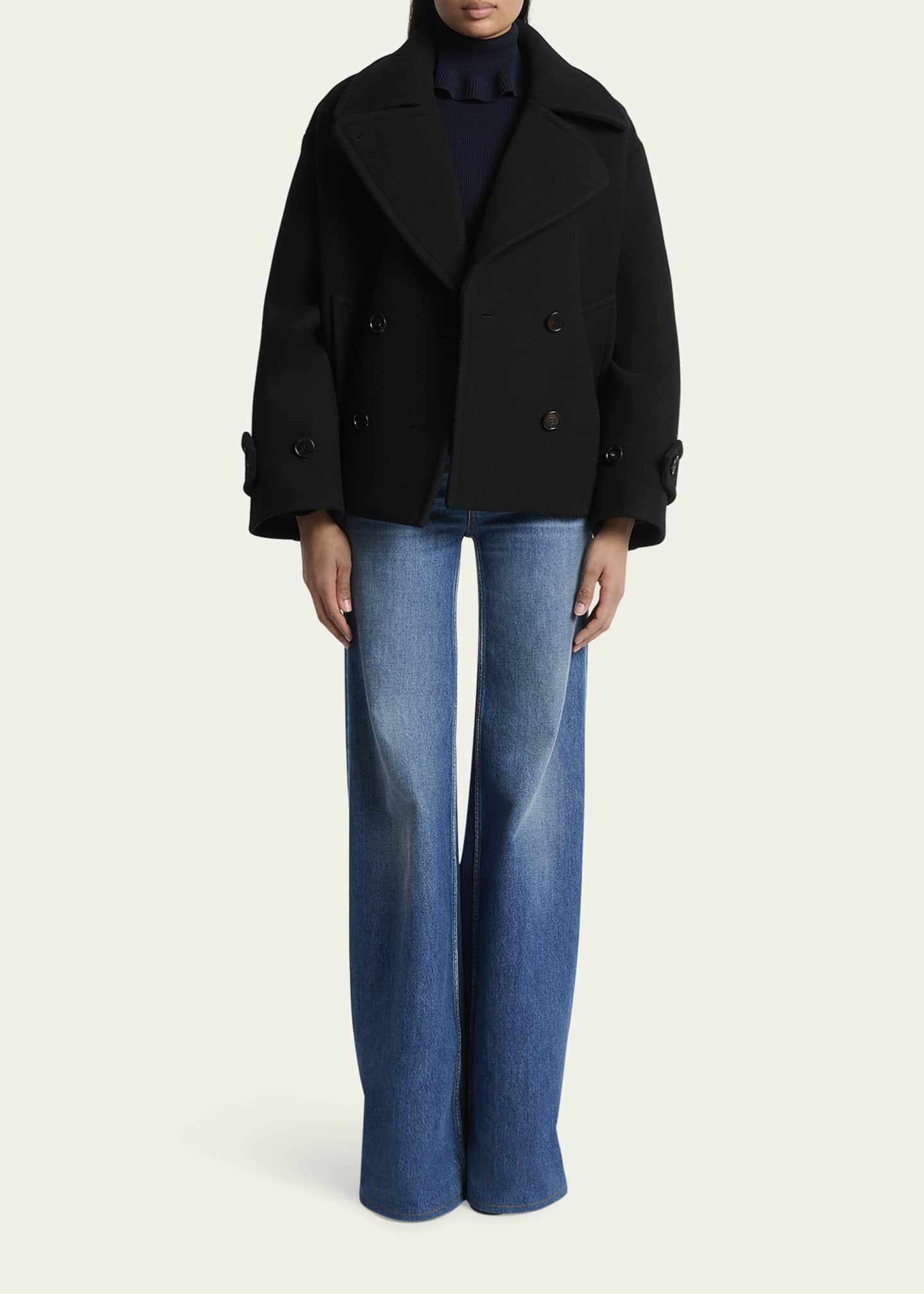 Chloe Double-Breasted Wool Peacoat Image 2 of 5