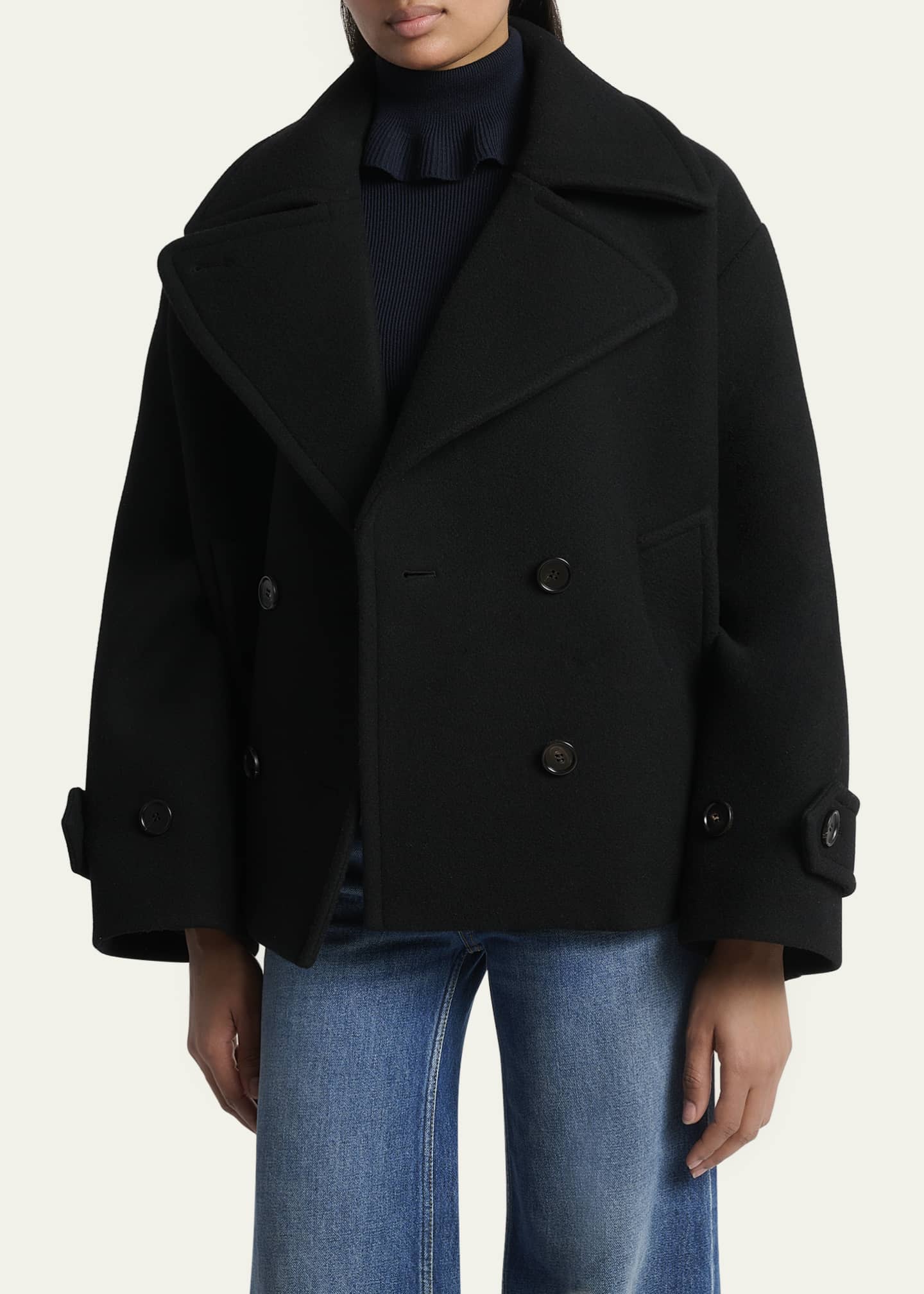 Chloe Double-Breasted Wool Peacoat Image 4 of 5