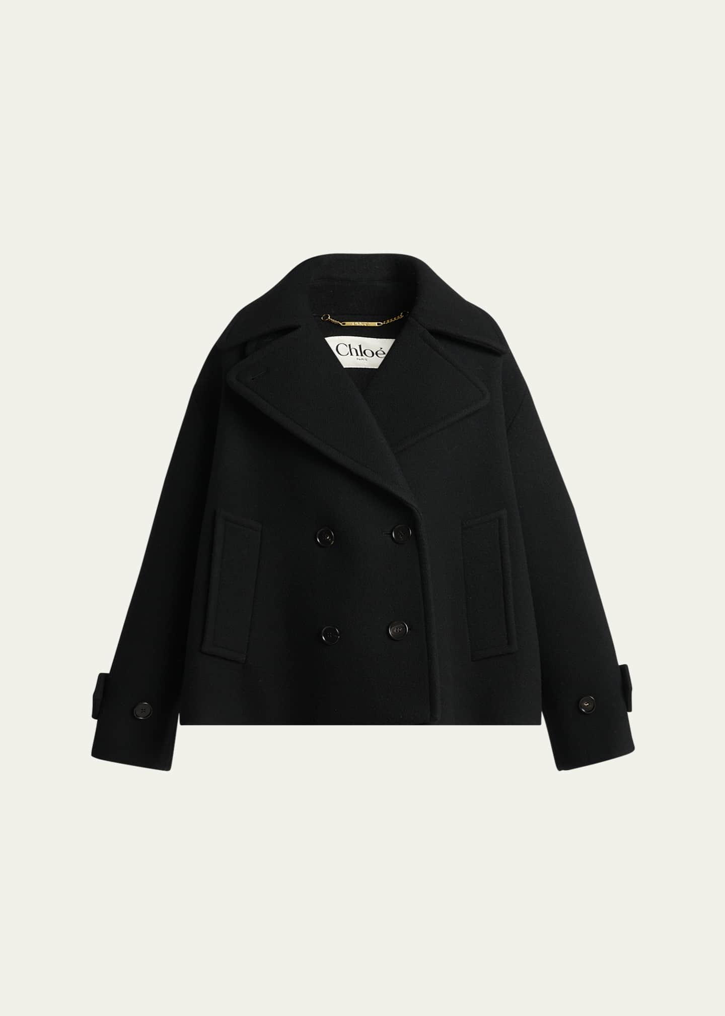 Chloe Double-Breasted Wool Peacoat Image 1 of 5