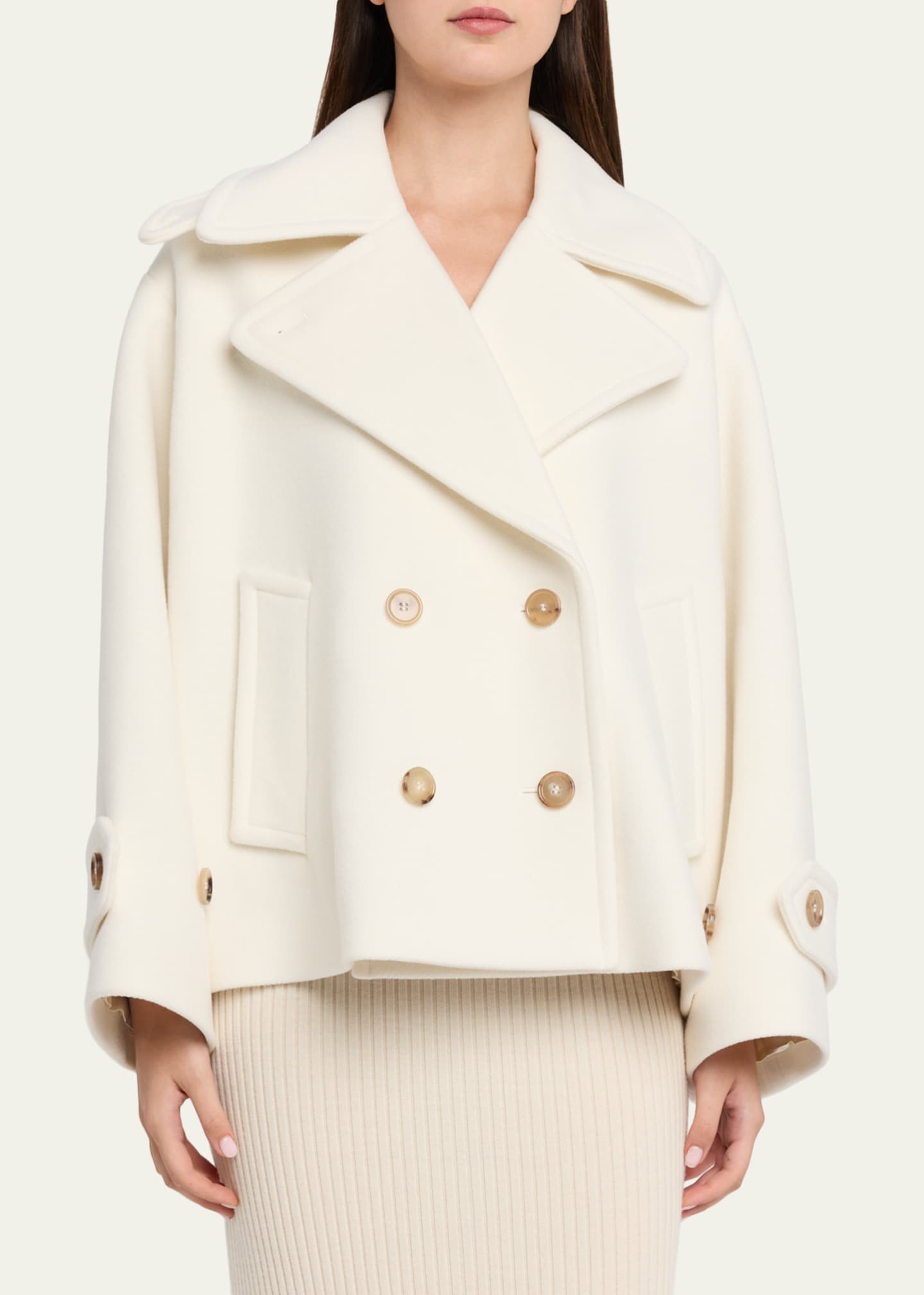 Chloe Double-Breasted Wool Peacoat - Bergdorf Goodman