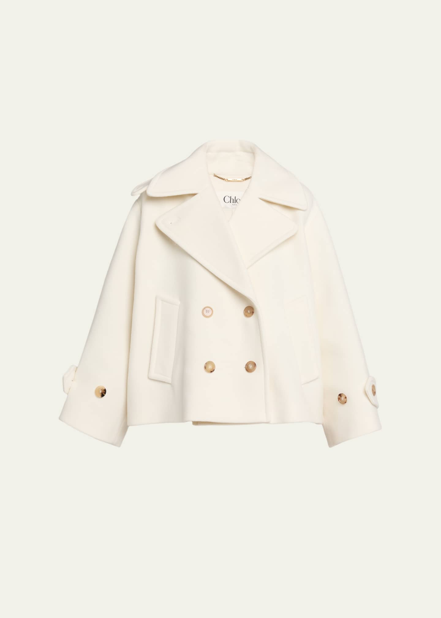 Chloe Double-Breasted Wool Peacoat - Bergdorf Goodman