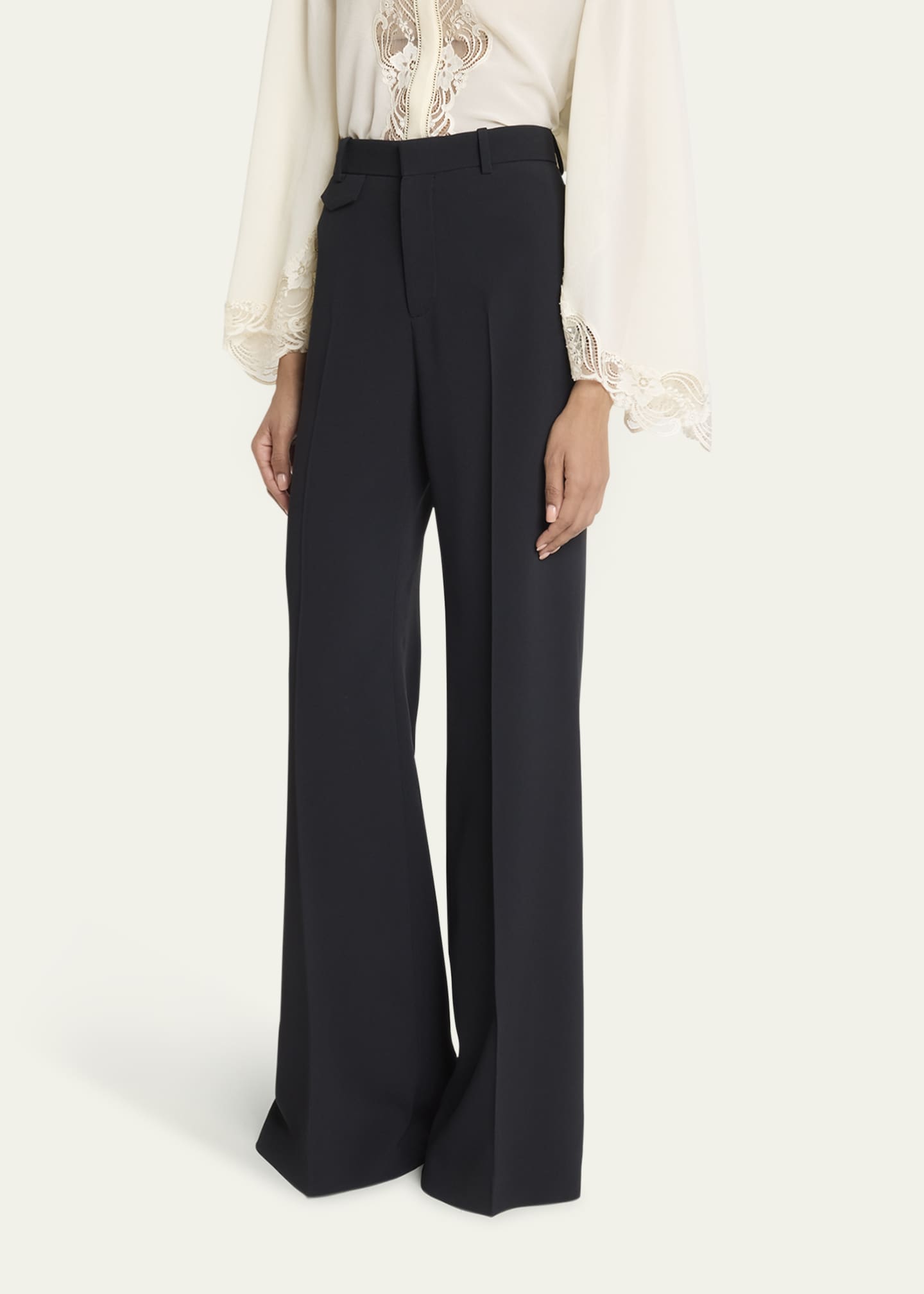 Chloe Soft Crepe Wide-Leg Pants Image 4 of 5